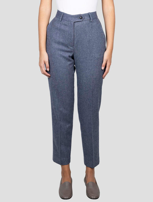 Kiton Blue Virgin Wool Cashmere Pa Ea Pants
