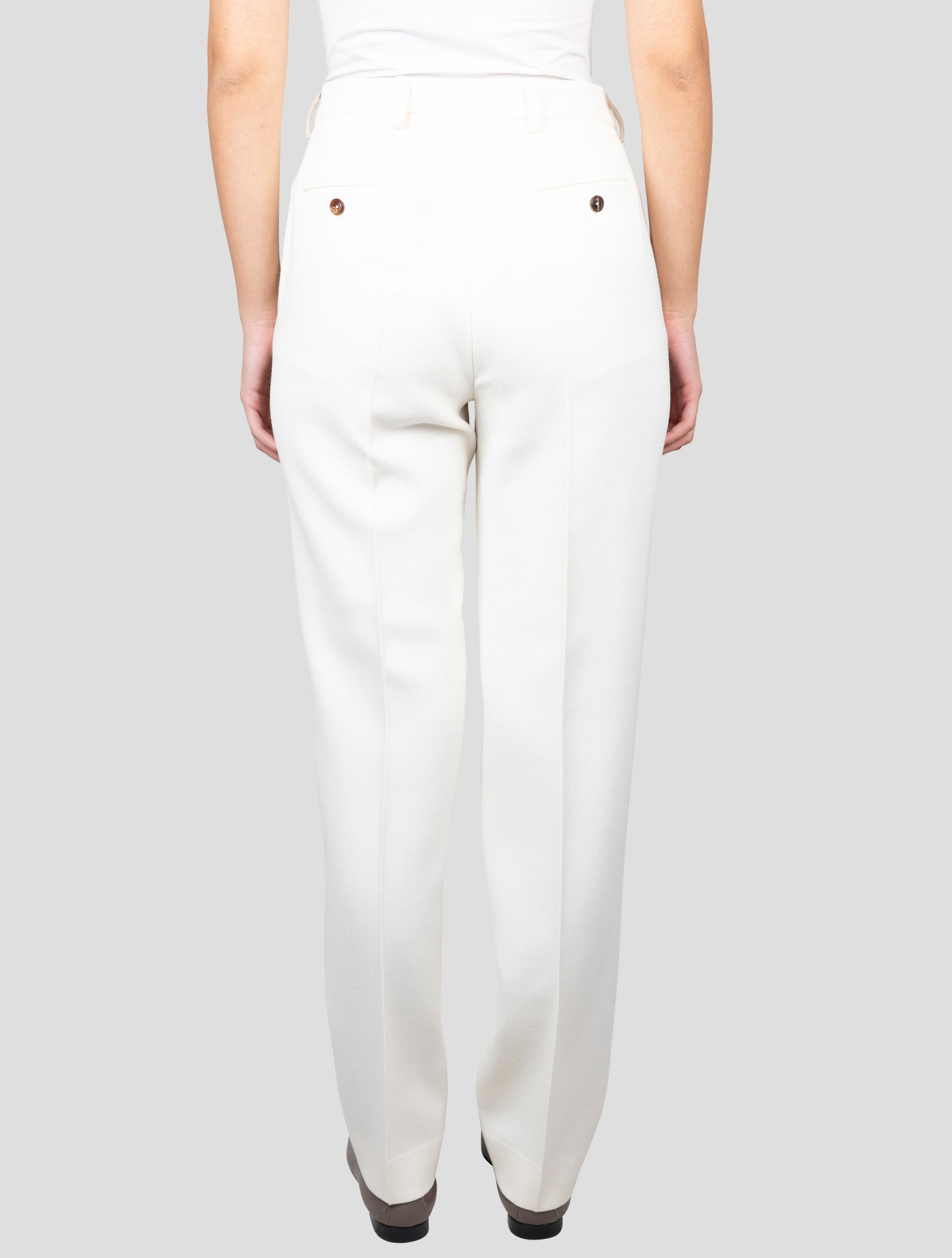 Kiton White Wool Pants