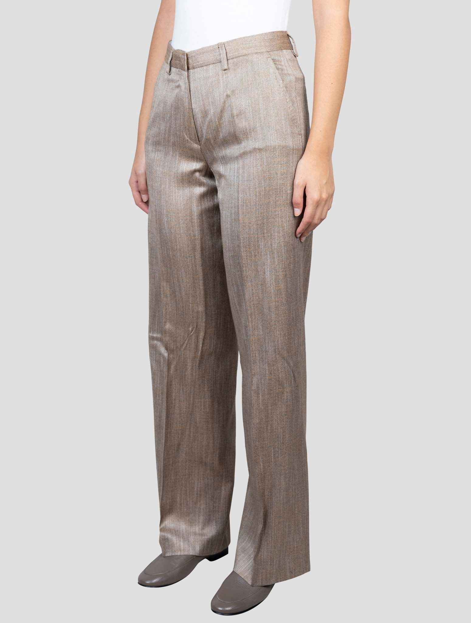 Kiton Brown Viscose Pants