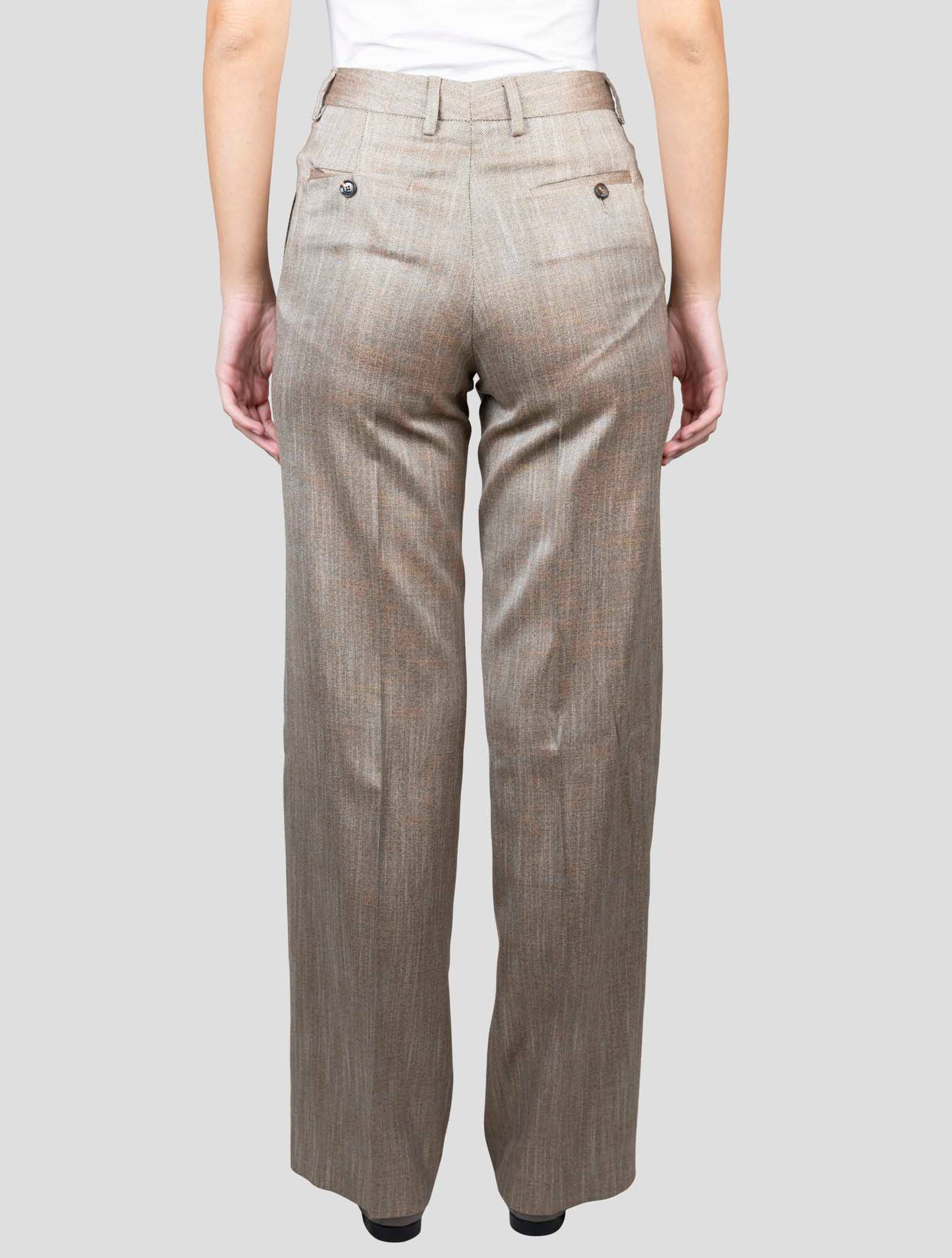 Kiton Brown Viscose Pants