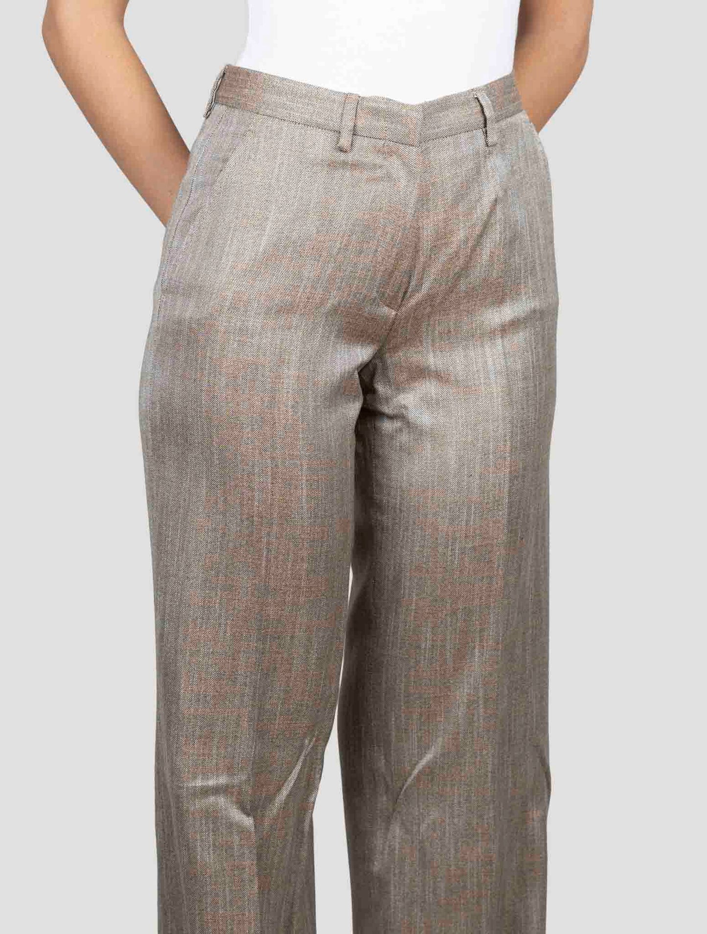 Kiton Brown Viscose Pants