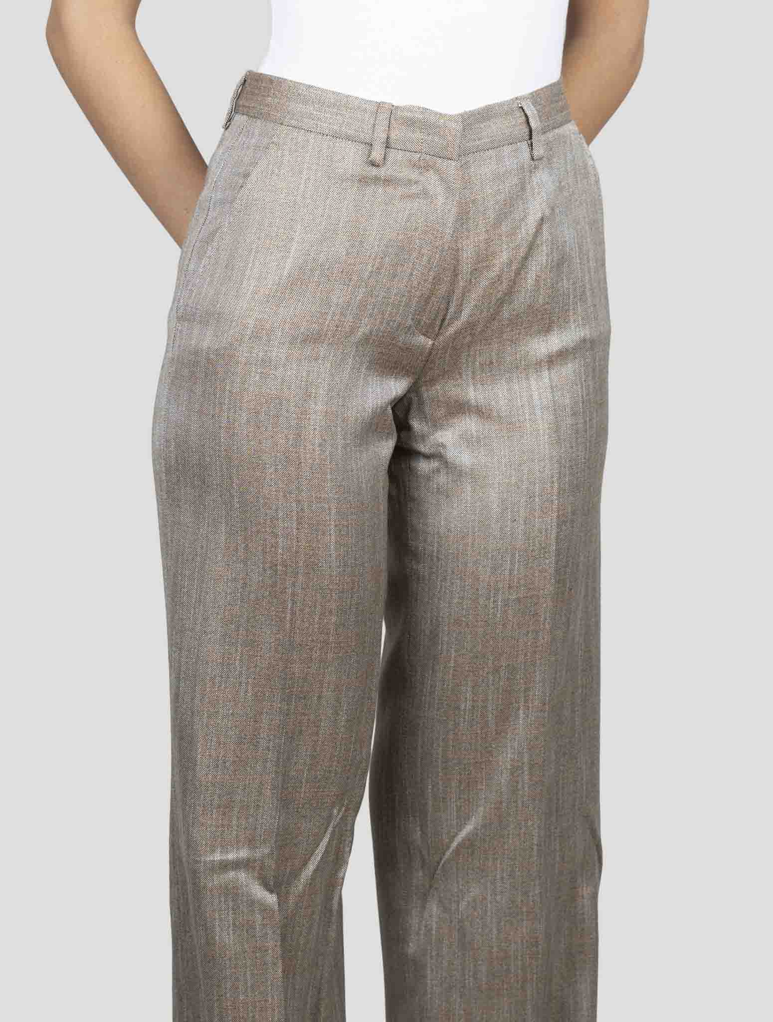 Kiton Brown Viscose Pants