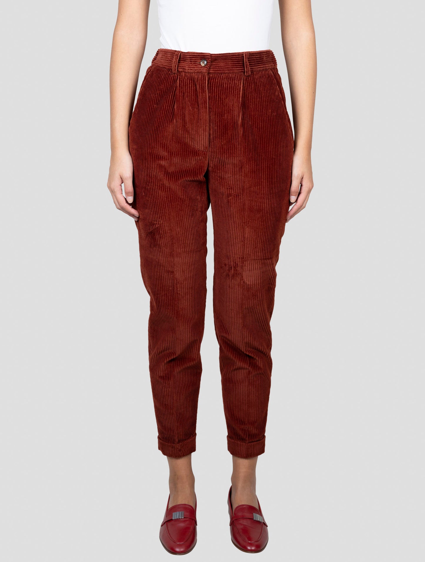Kiton Brown Cotton Velvet Pants