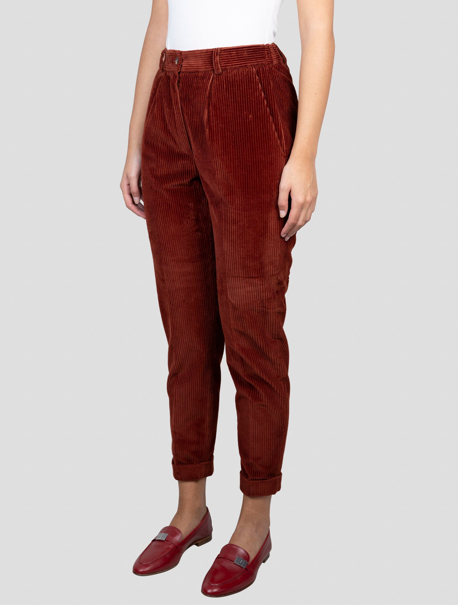 Kiton Brown Cotton Velvet Pants