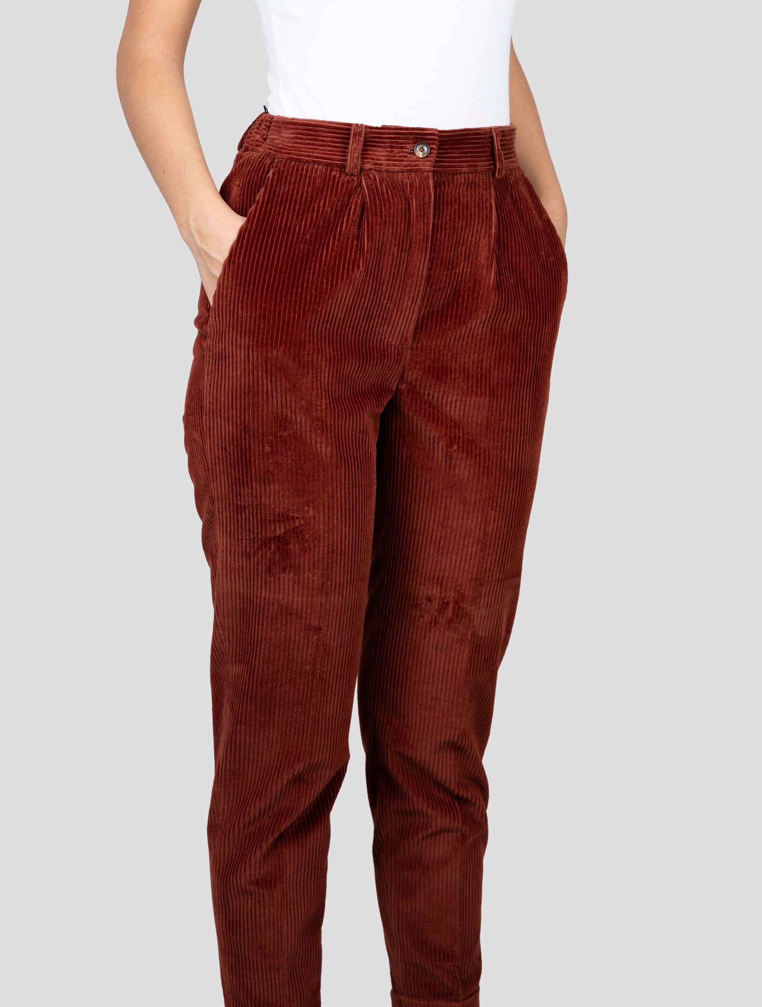 Kiton Brown Cotton Velvet Pants