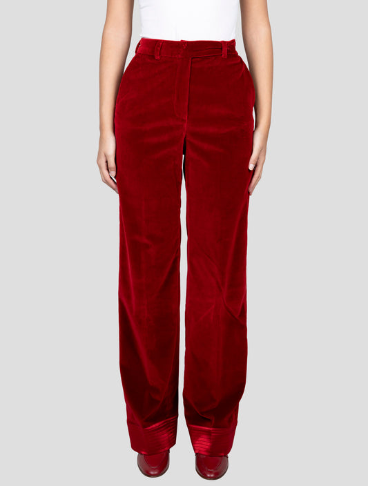 Kiton Red Cotton Ea Velvet Pants