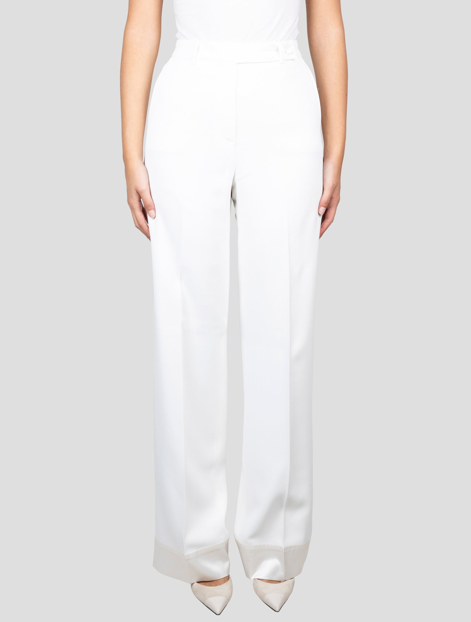 Kiton White Viscose Acetate Ea Pants