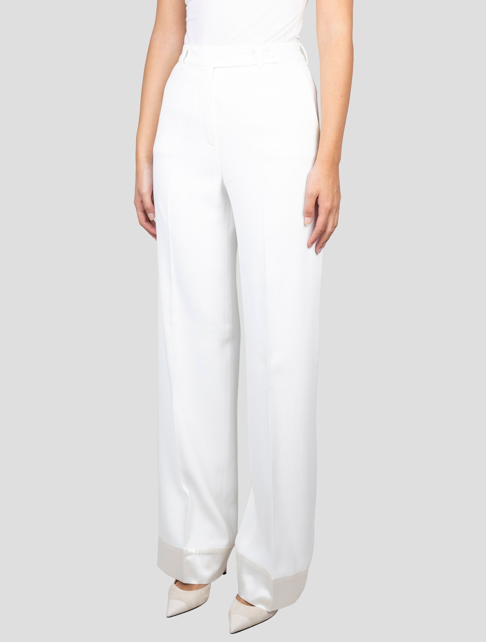 Kiton White Viscose Acetate Ea Pants