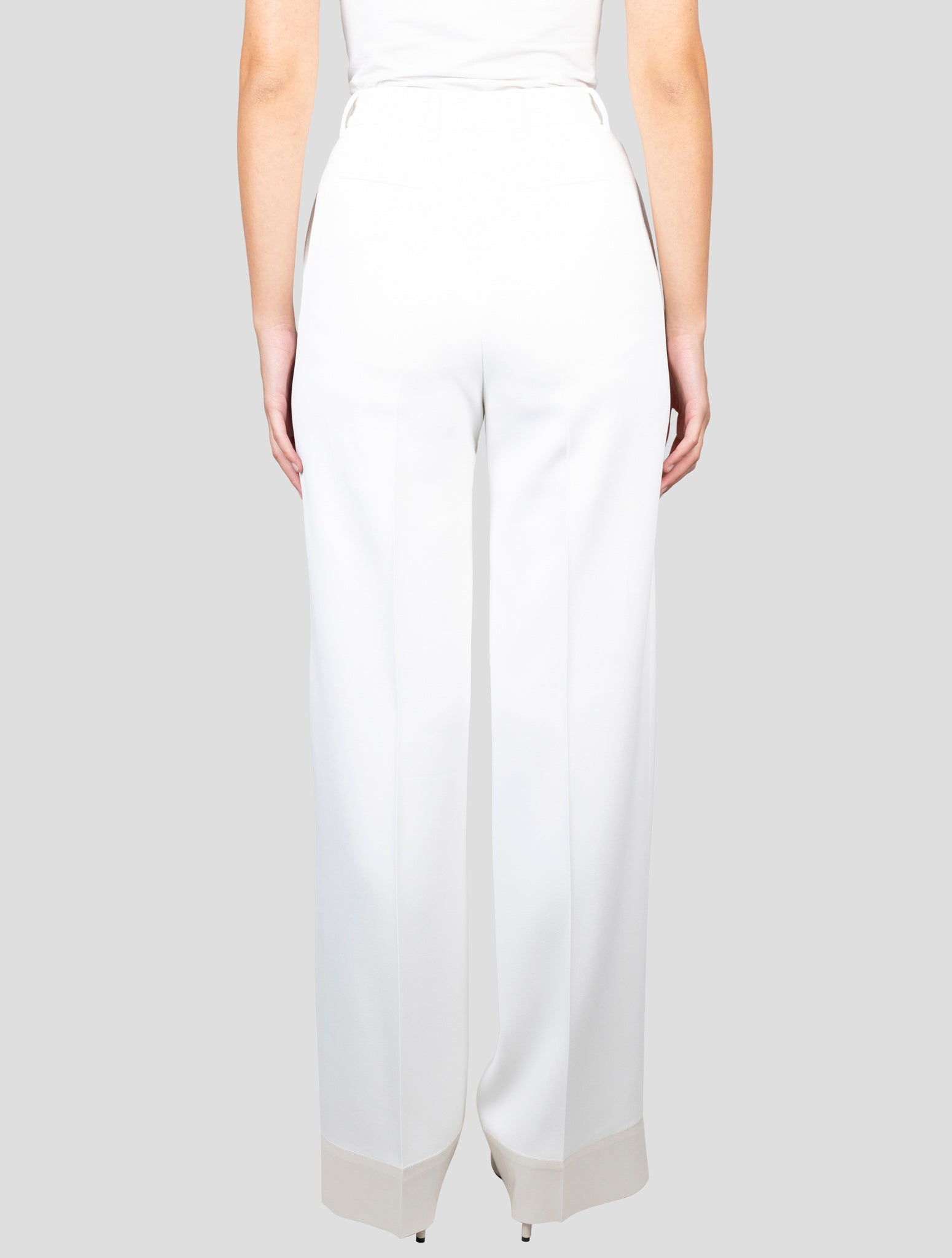 Kiton White Viscose Acetate Ea Pants