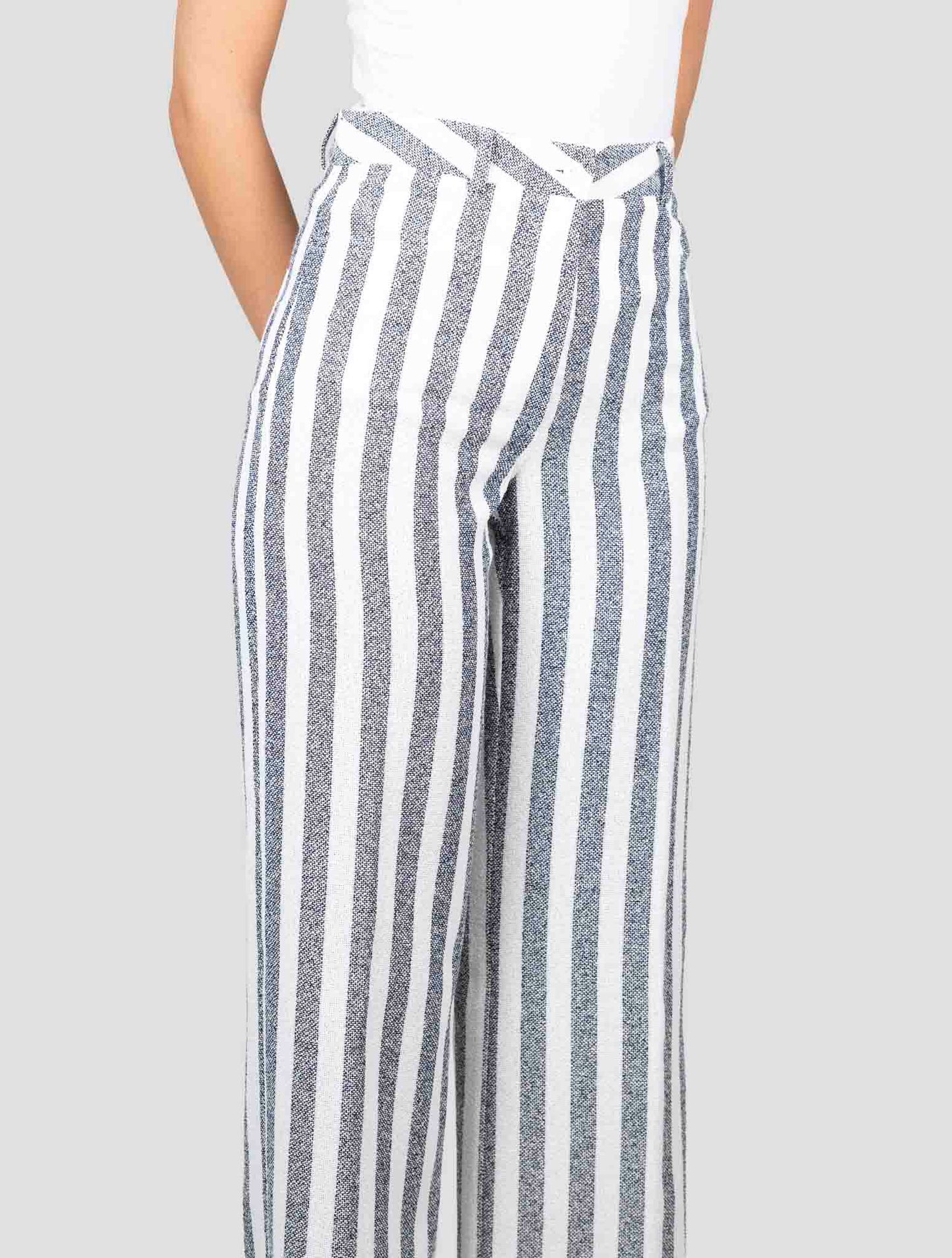 Kiton White Blue Viscose Cotton Pa Pants