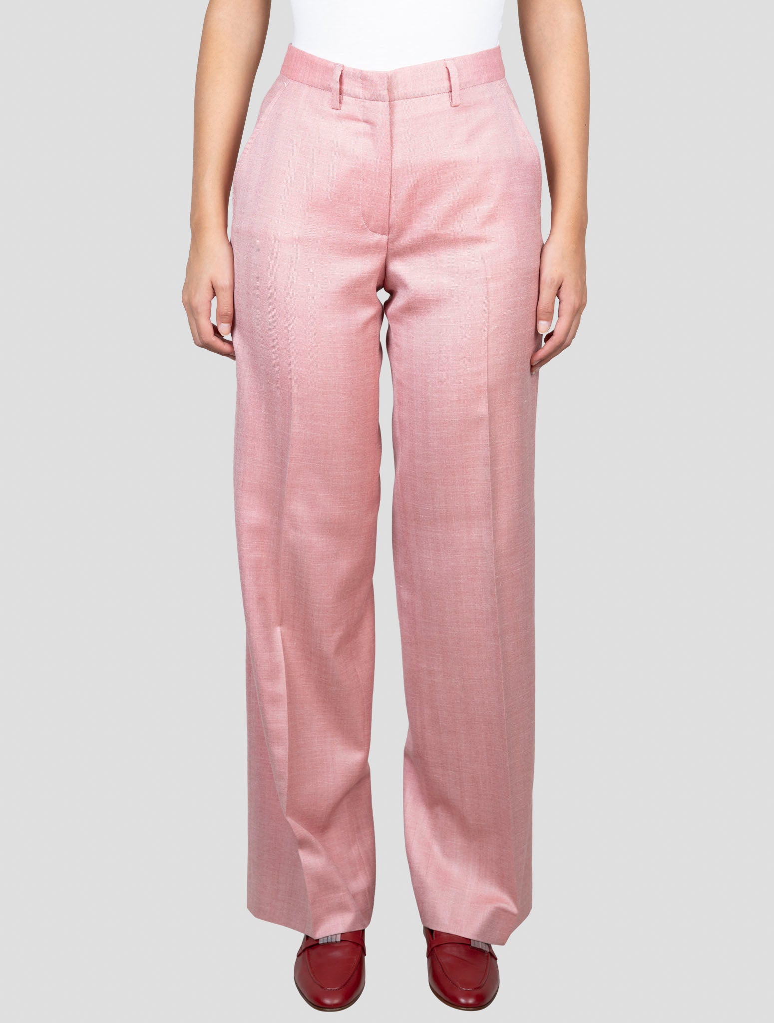 Kiton Pink Silk Cashmere Linen Pants