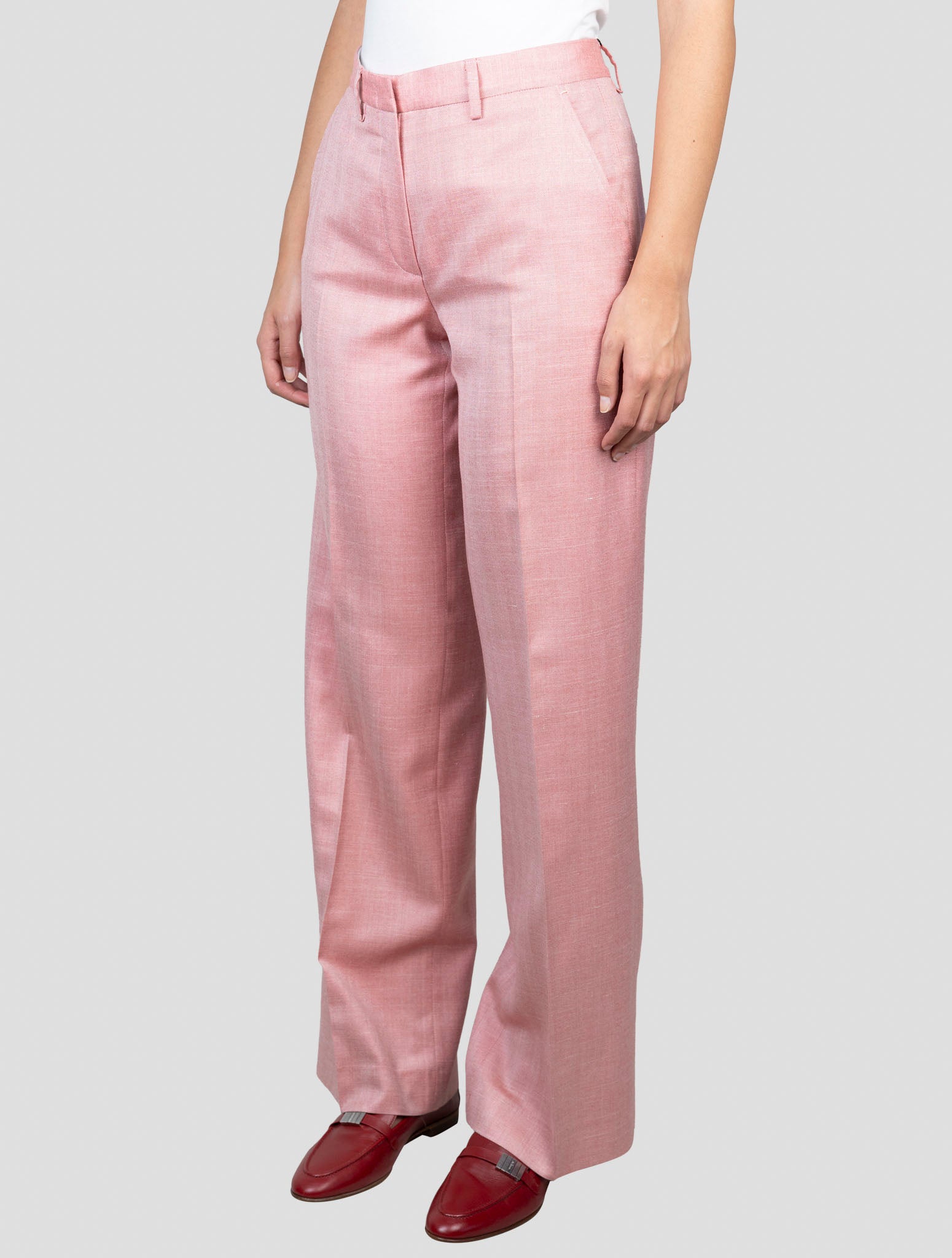 Kiton Pink Silk Cashmere Linen Pants