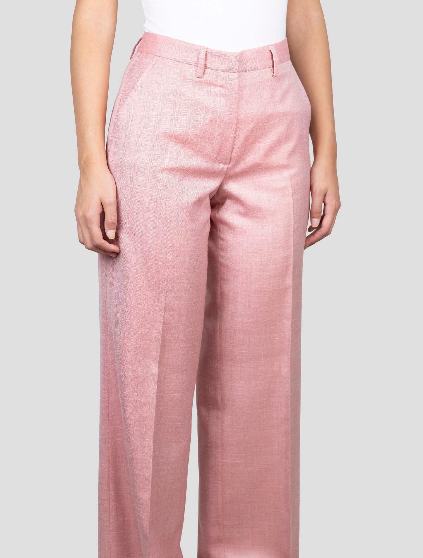 Kiton Pink Silk Cashmere Linen Pants