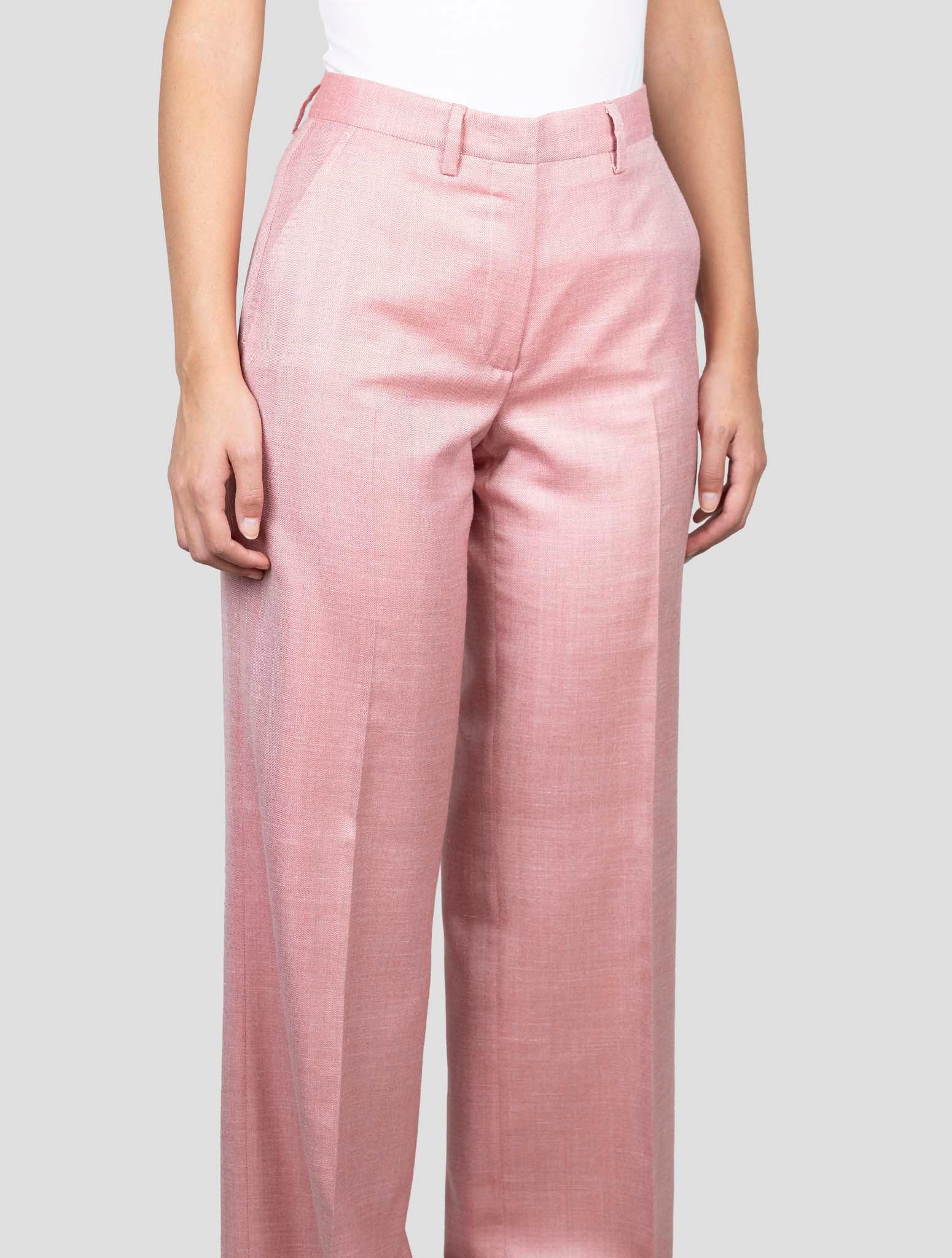 Kiton Pink Silk Cashmere Linen Pants