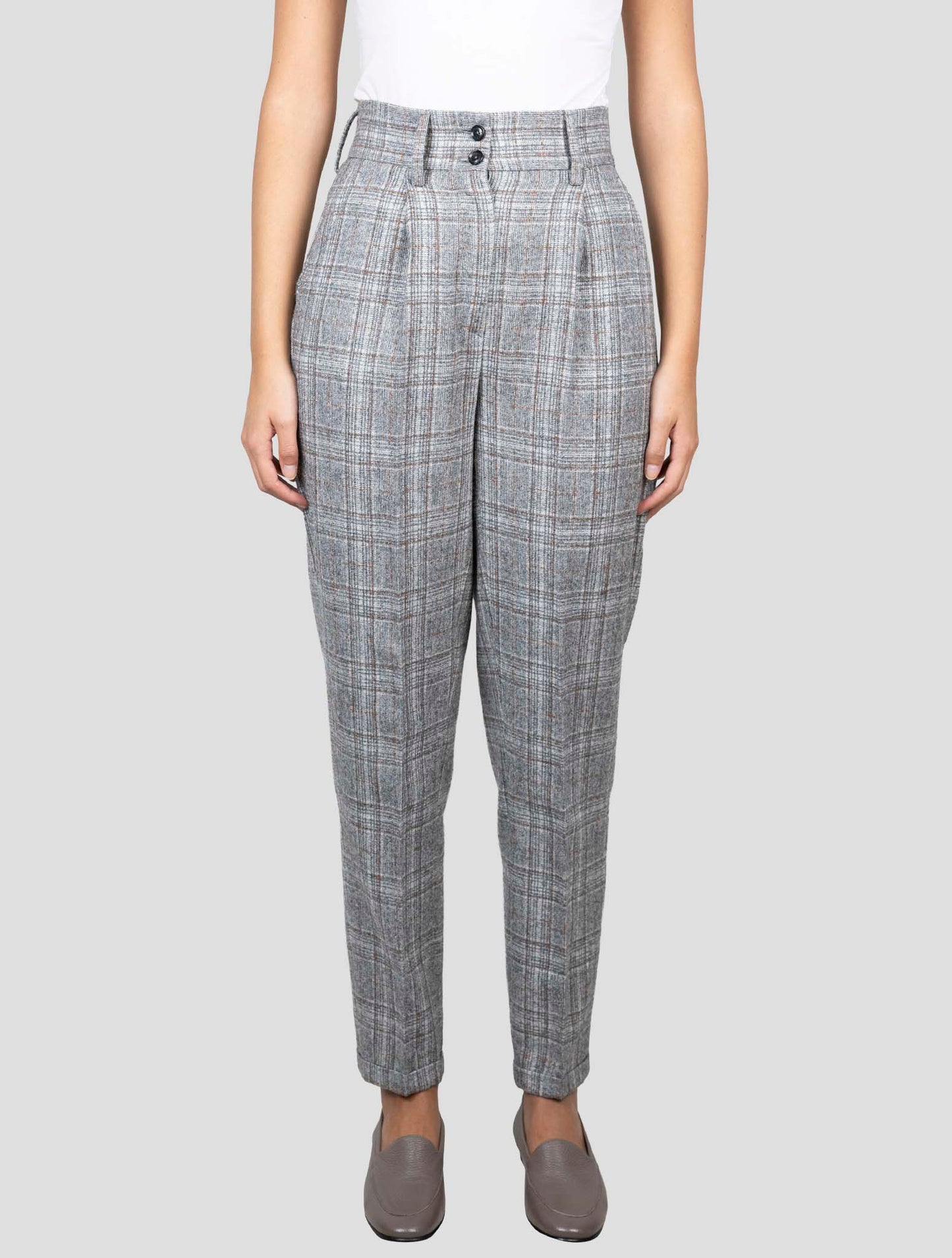 Kiton Gray Brown Wool Alpaca Pa Pants