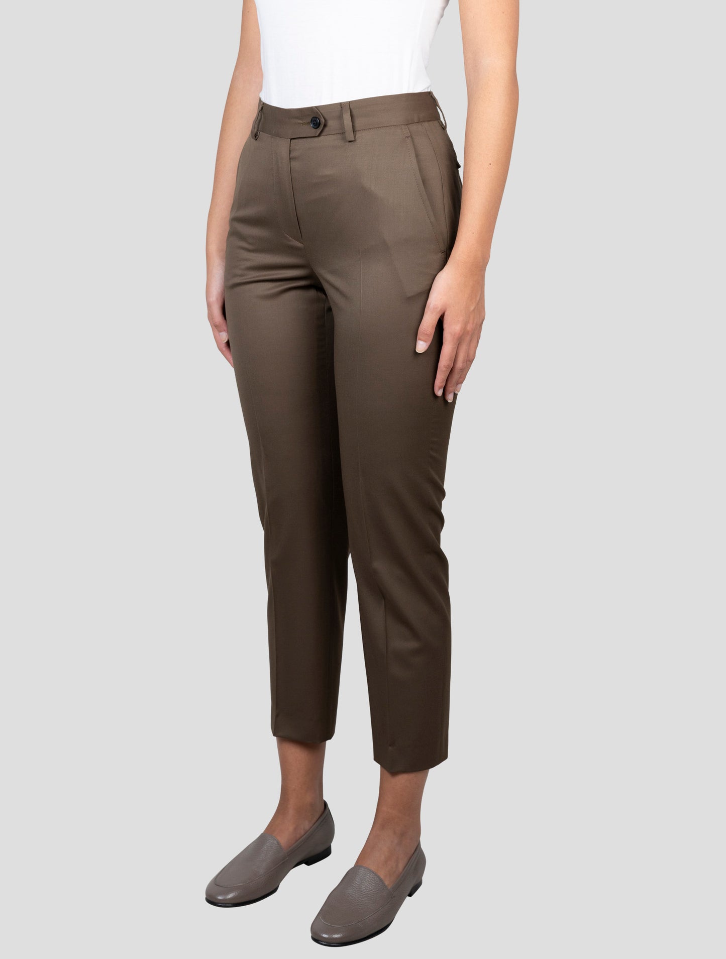 Kiton Green Wool Dress Pants