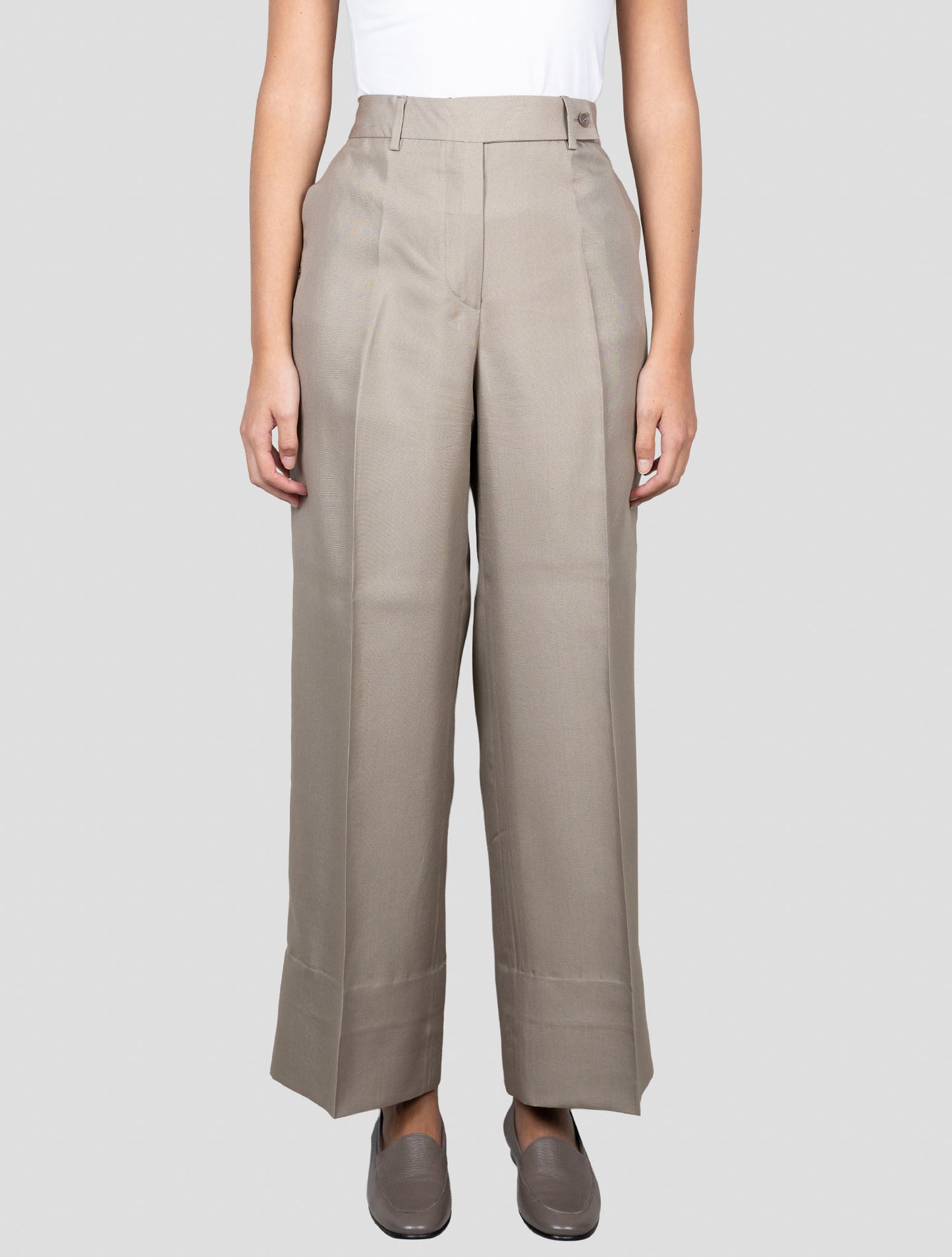 Kiton Beige Lyocell Viscose Silk Pants