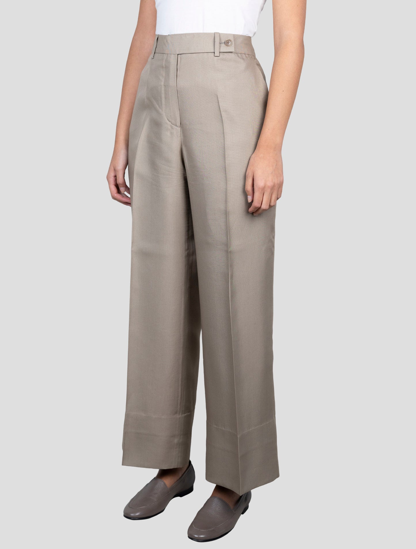 Kiton Beige Lyocell Viscose Silk Pants