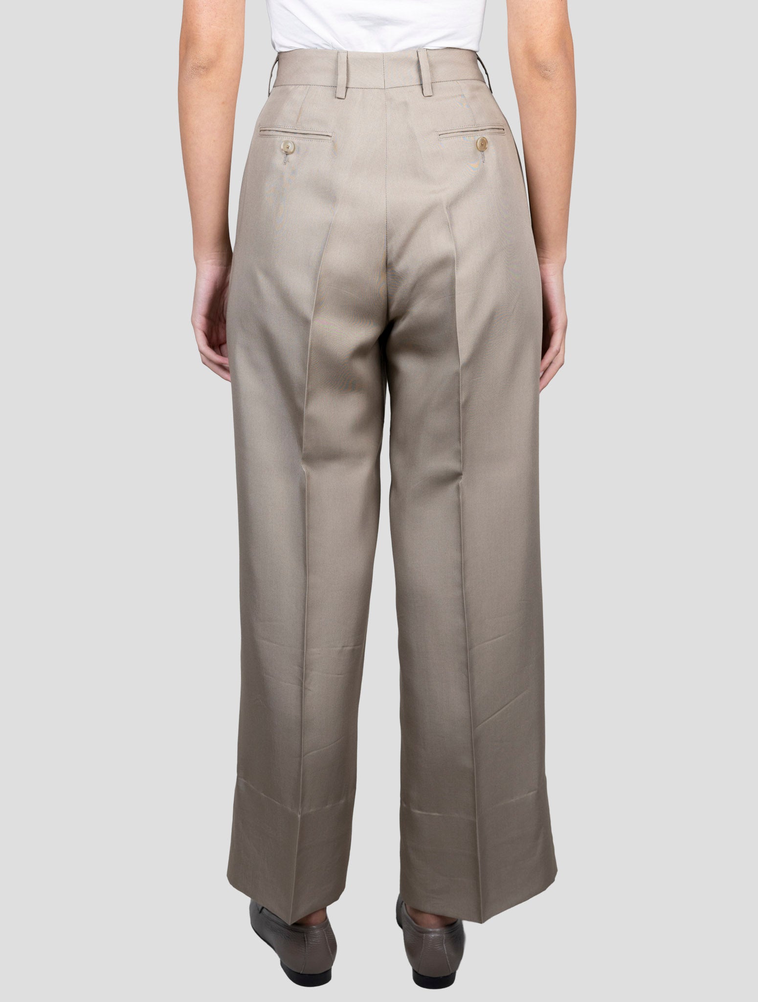 Kiton Beige Lyocell Viscose Silk Pants