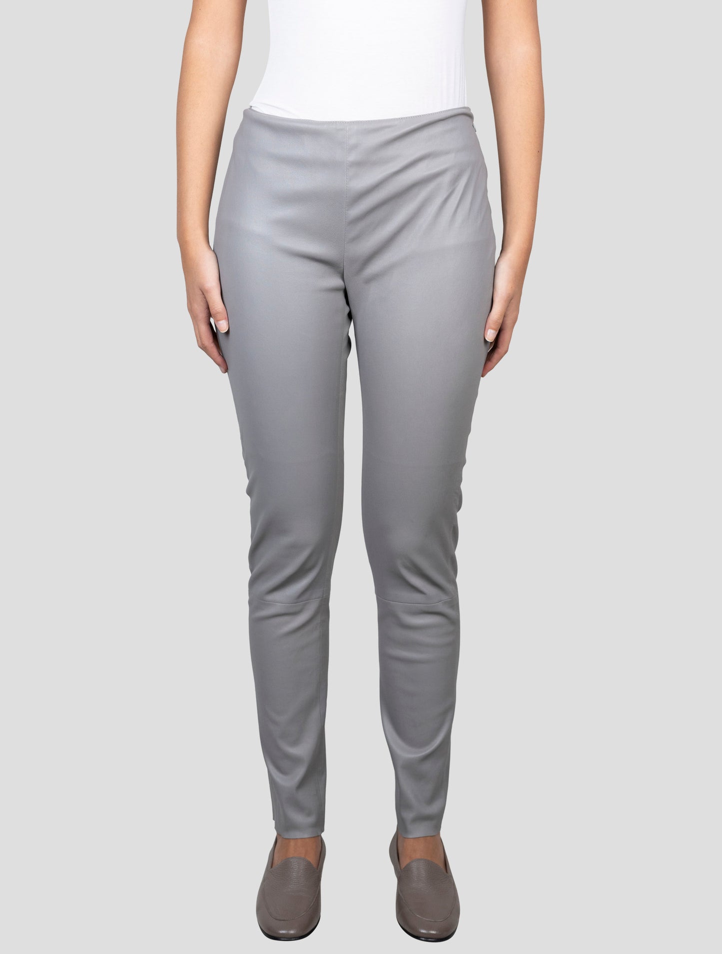 Kiton Gray Leather Pants