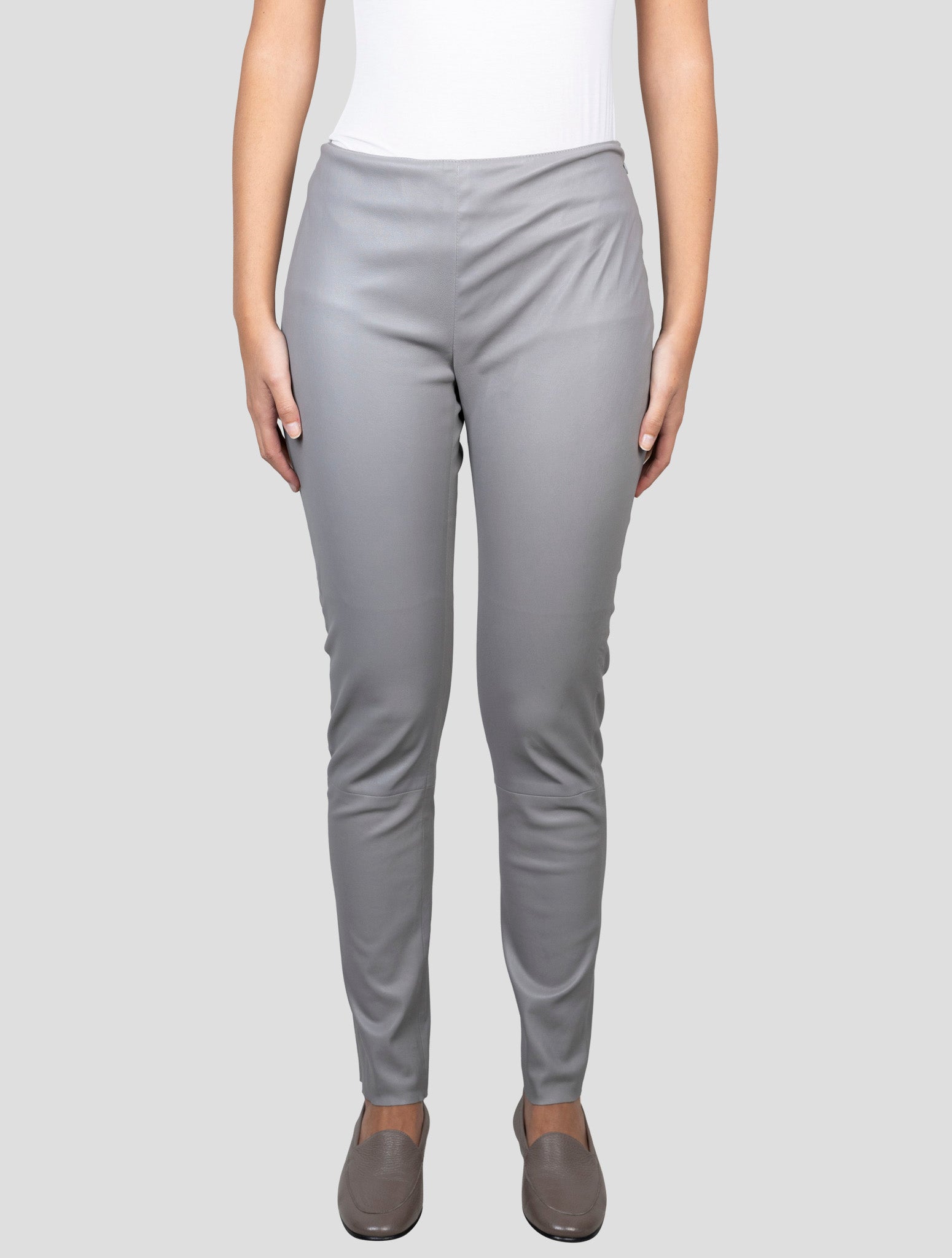 Kiton Gray Leather Pants