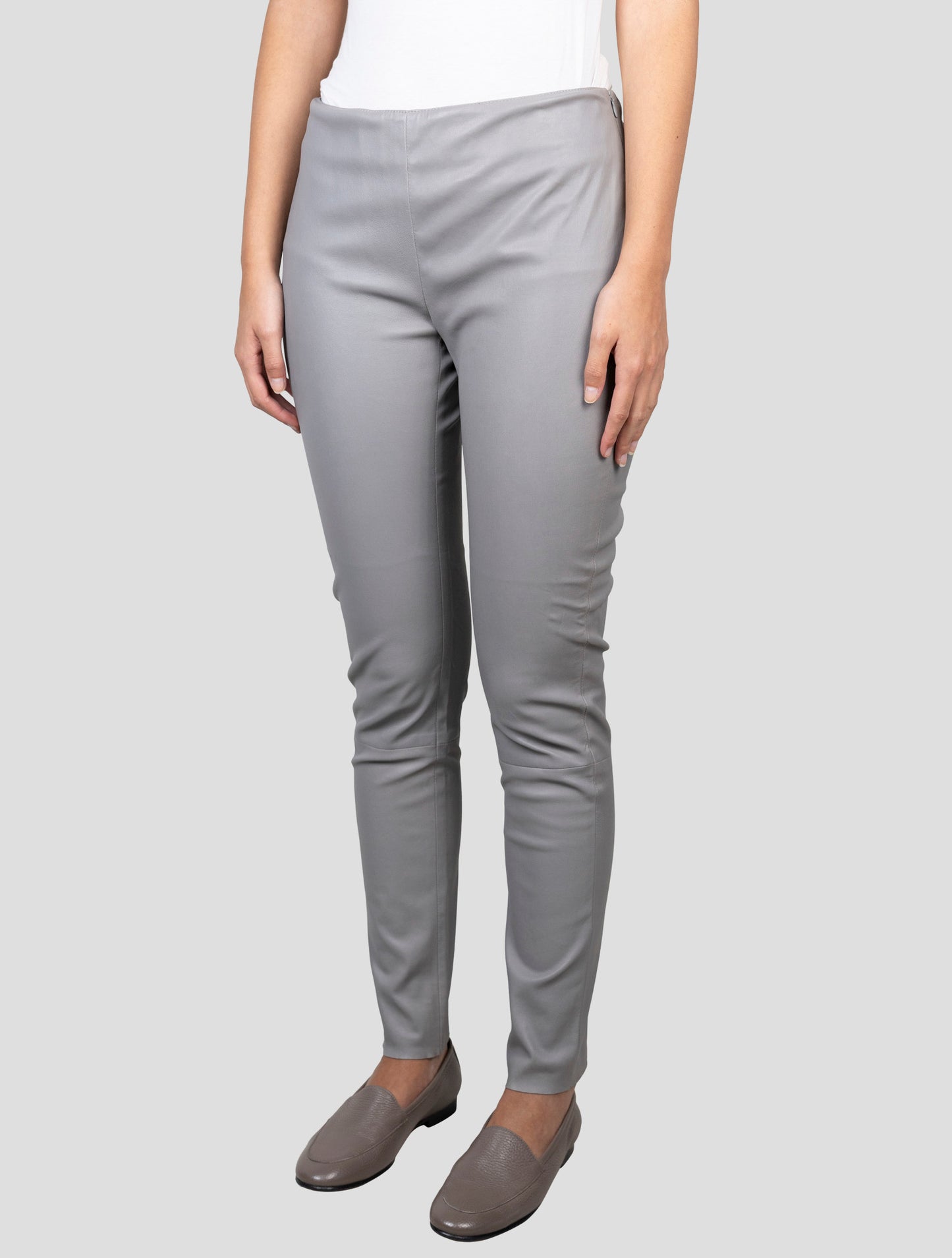 Kiton Gray Leather Pants