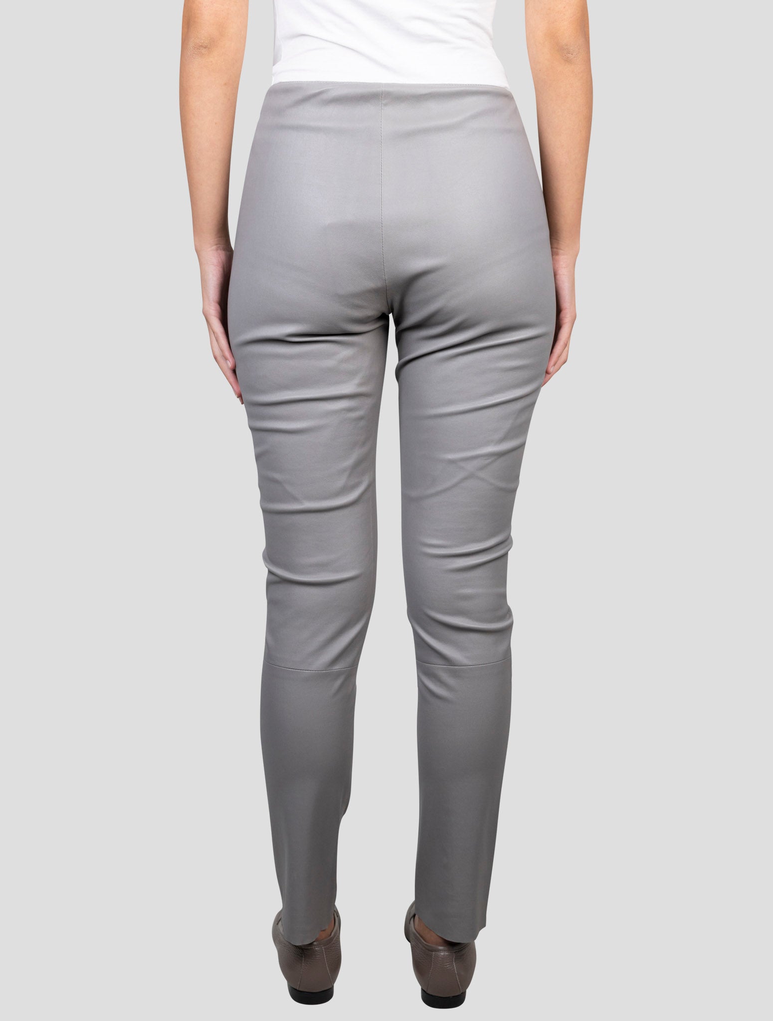 Kiton Gray Leather Pants