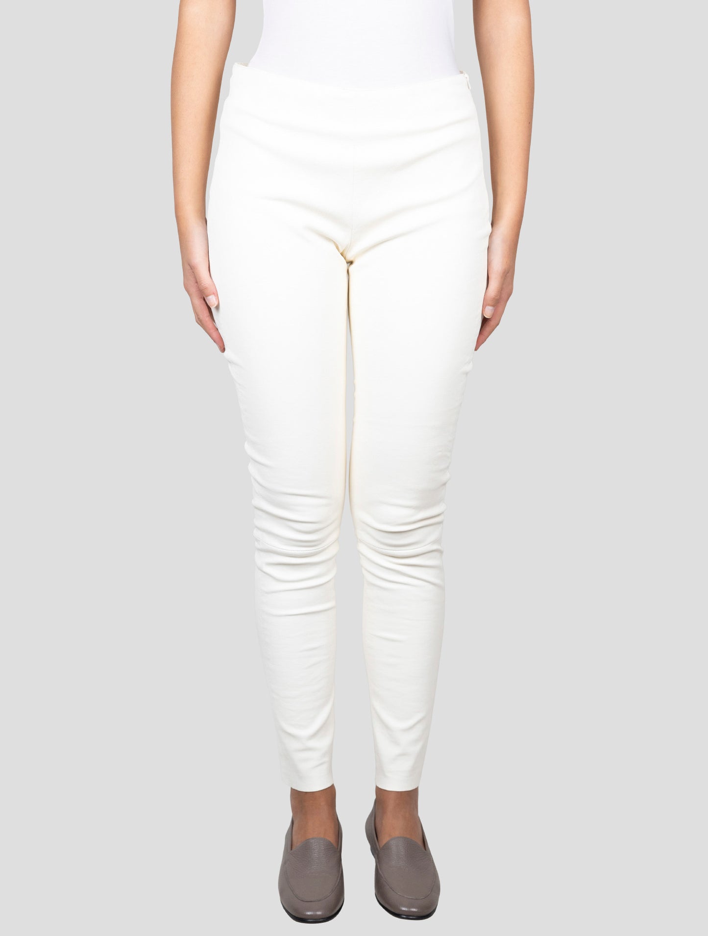 Kiton White Leather Pants