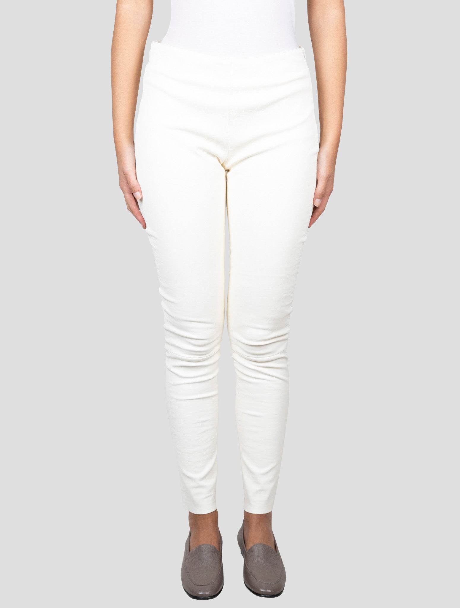 Kiton White Leather Pants