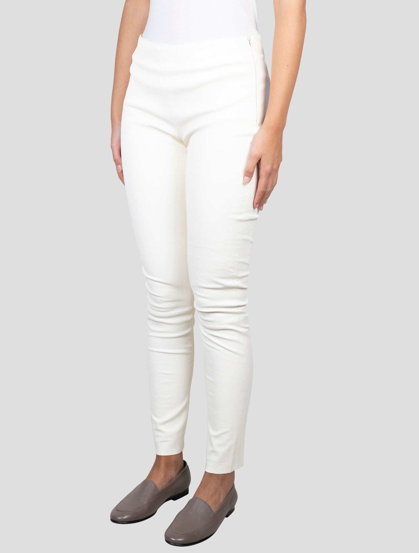 Kiton White Leather Pants