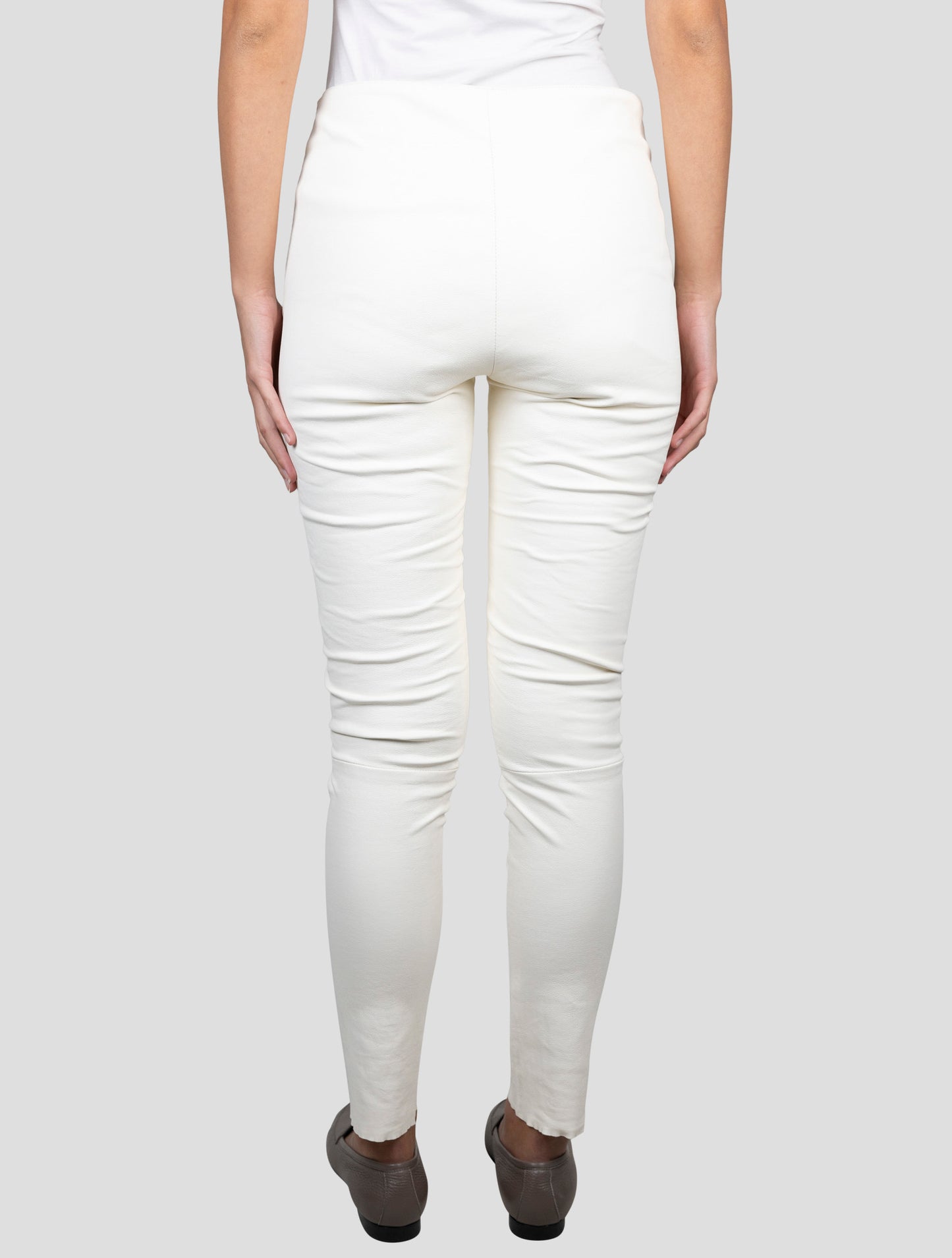 Kiton White Leather Pants