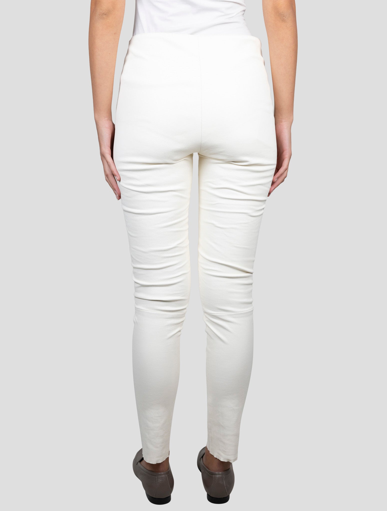 Kiton White Leather Pants