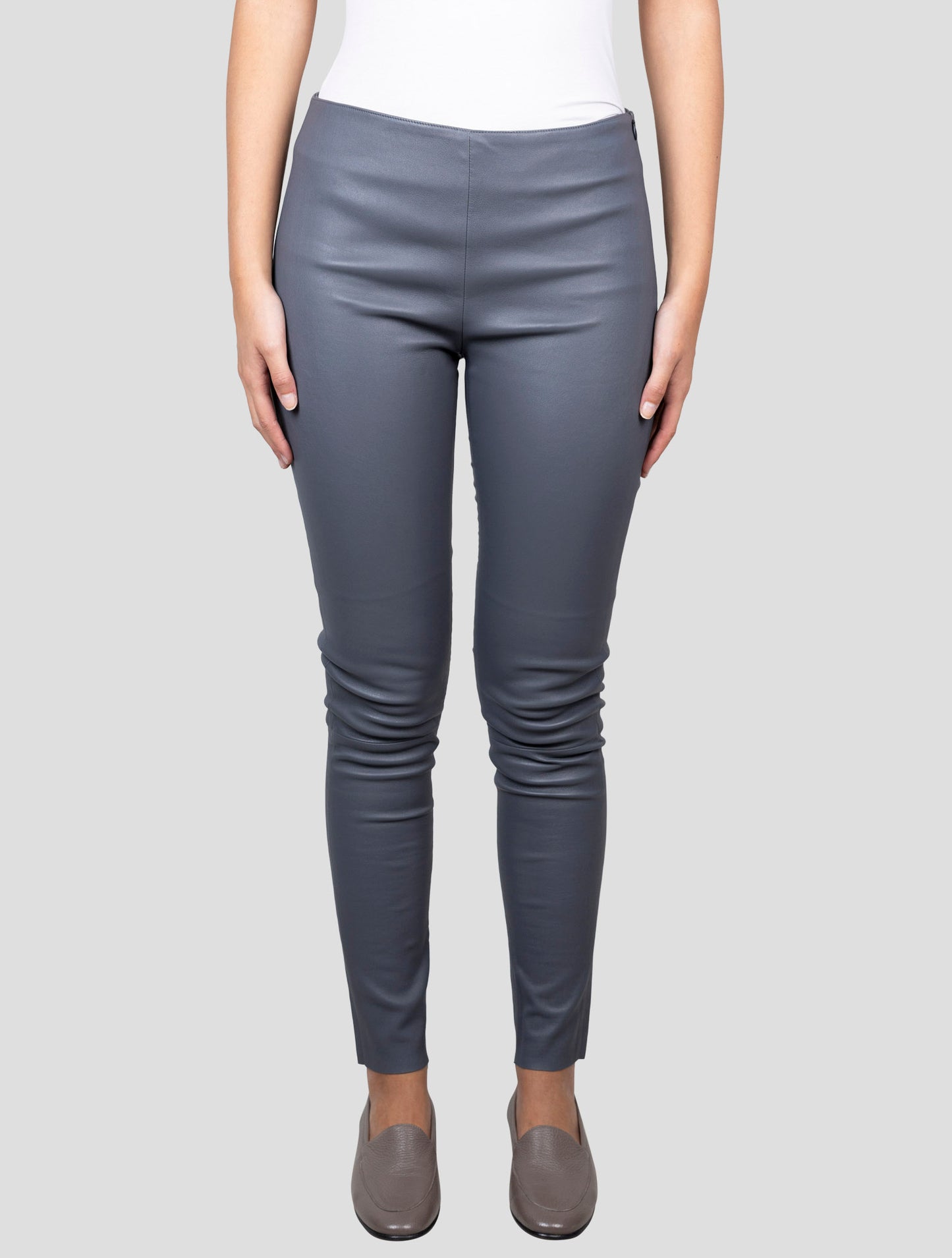 Kiton Gray Leather Pants