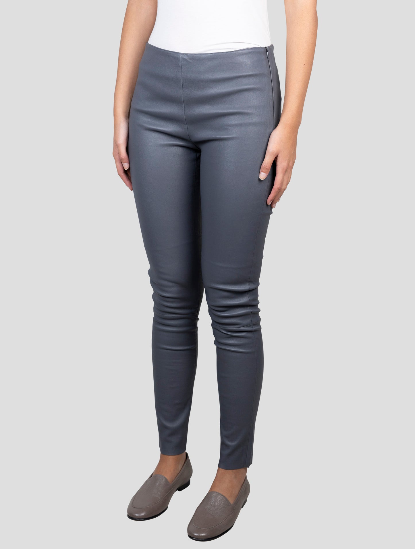 Kiton Gray Leather Pants