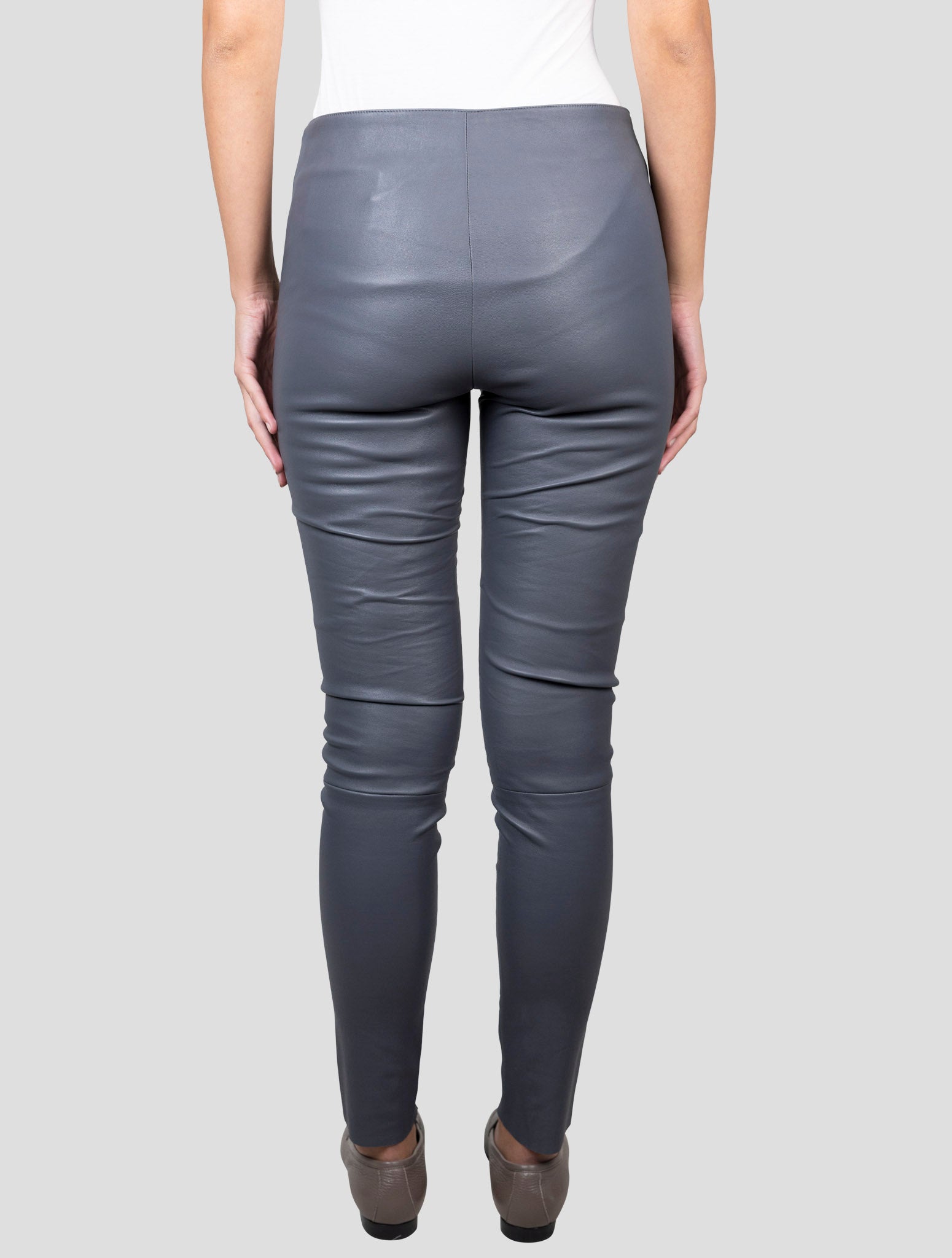 Kiton Gray Leather Pants
