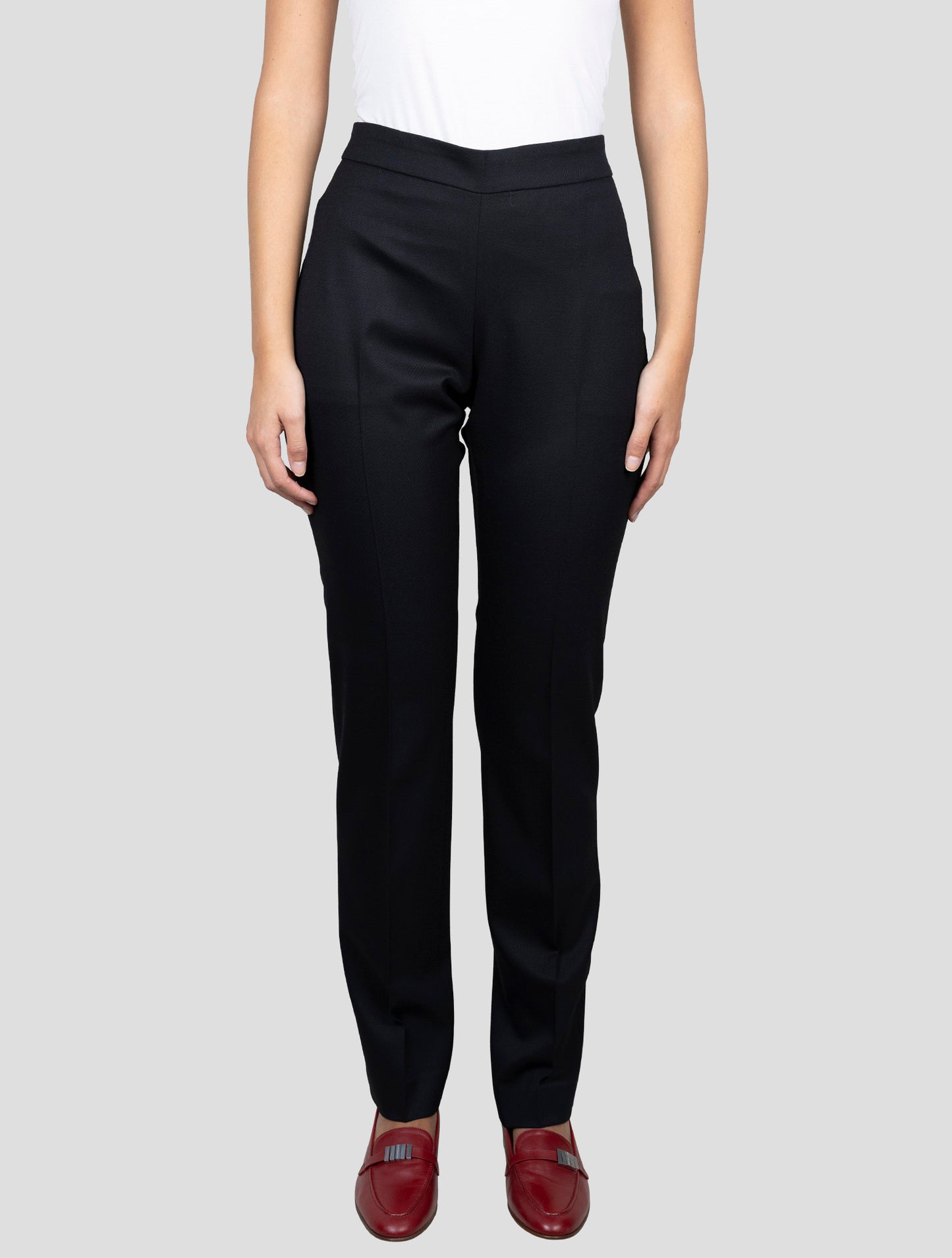 Kiton Black Virgin Wool Ea Dress Pants