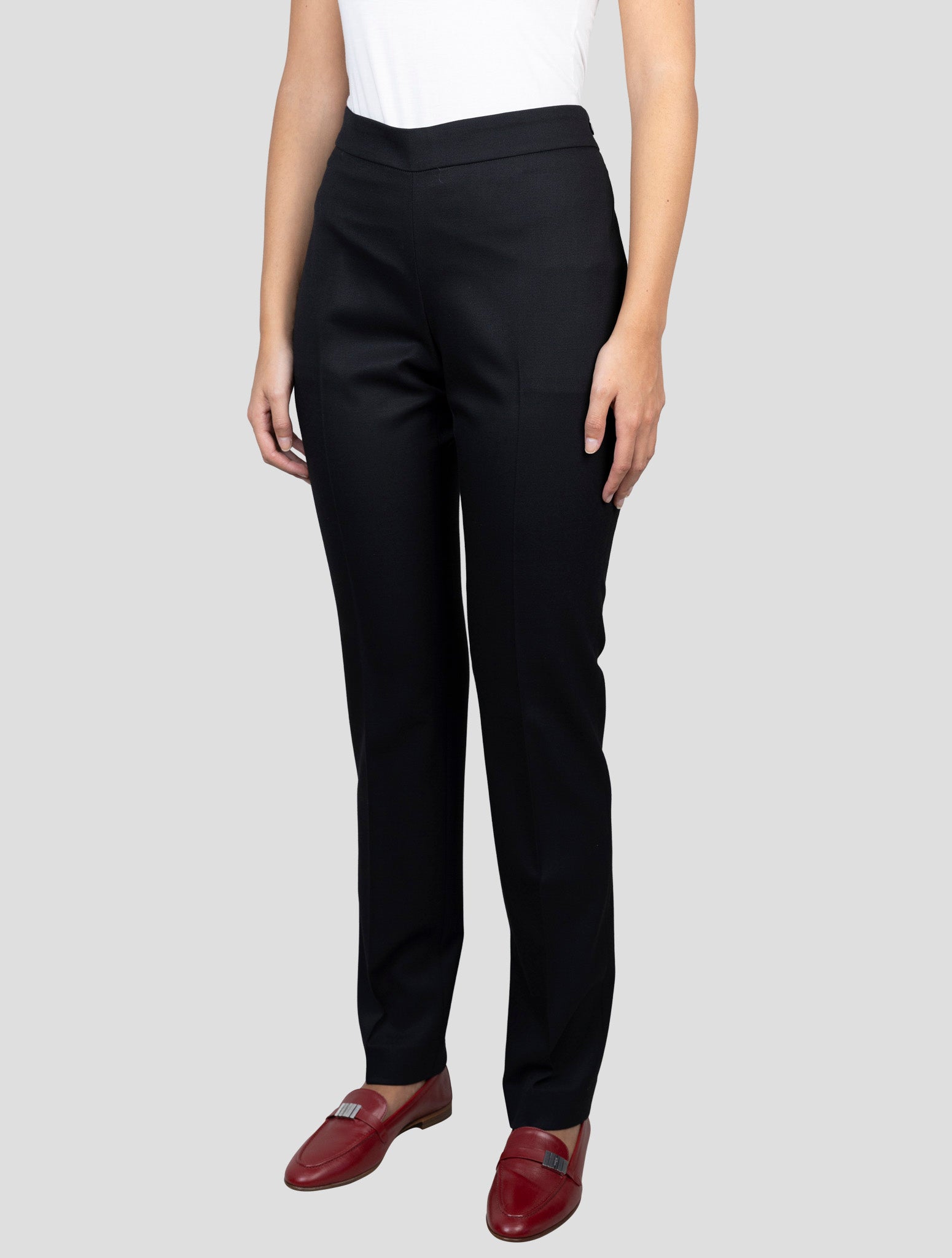 Kiton Black Virgin Wool Ea Dress Pants