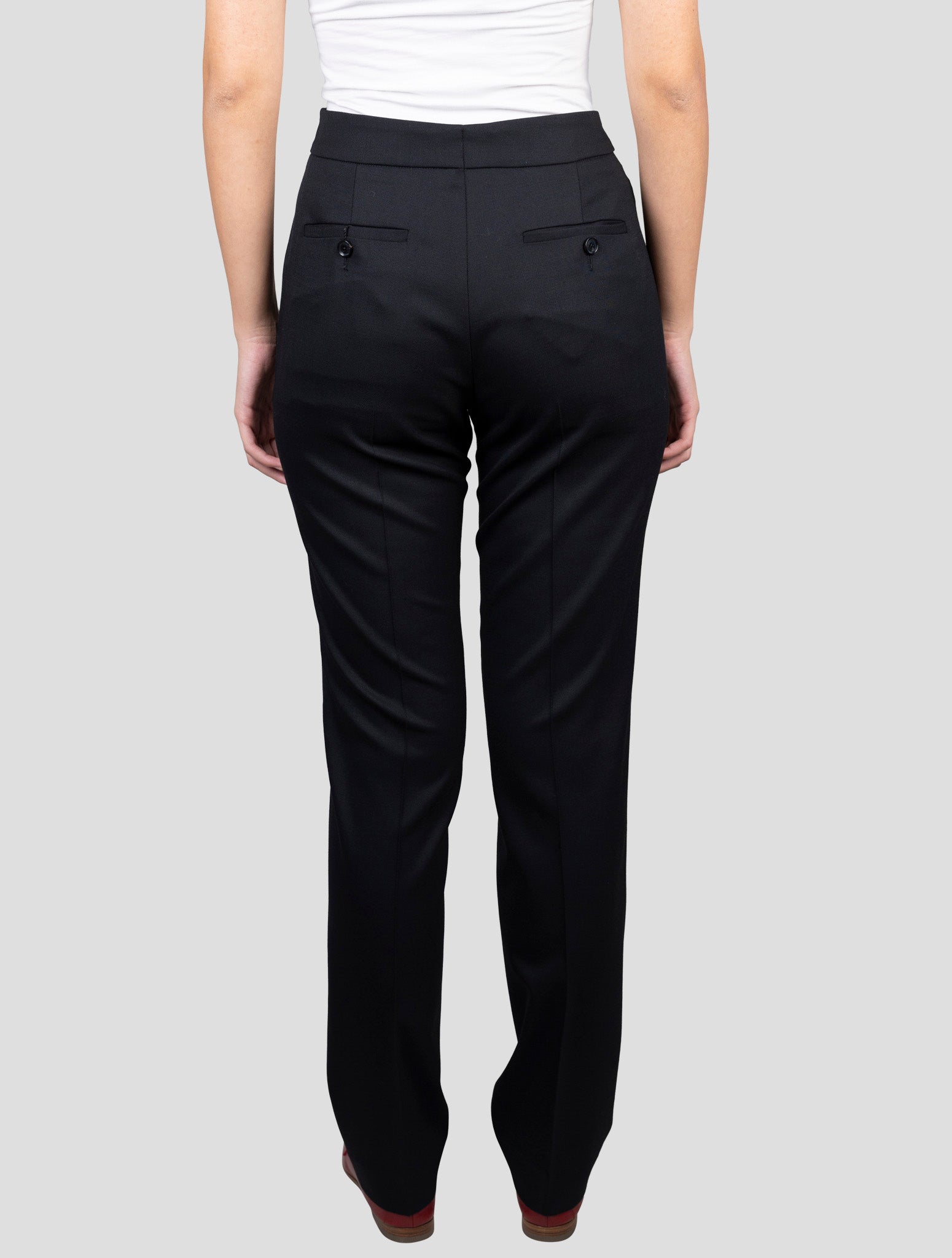 Kiton Black Virgin Wool Ea Dress Pants