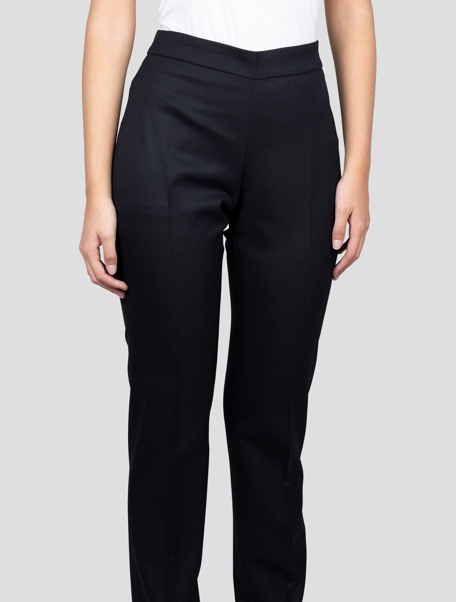 Kiton Black Virgin Wool Ea Dress Pants