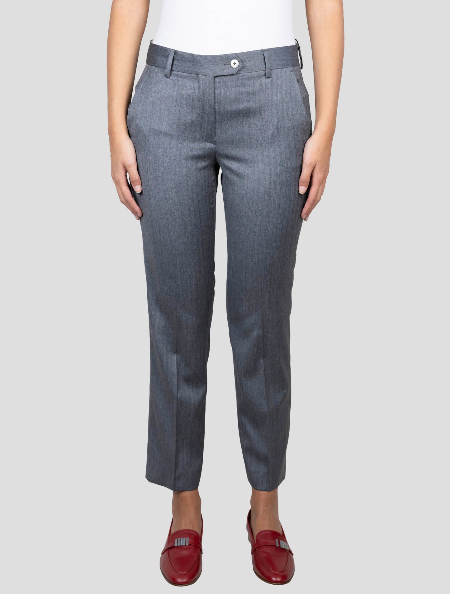 Kiton Gray Virgin Wool Silk Pants
