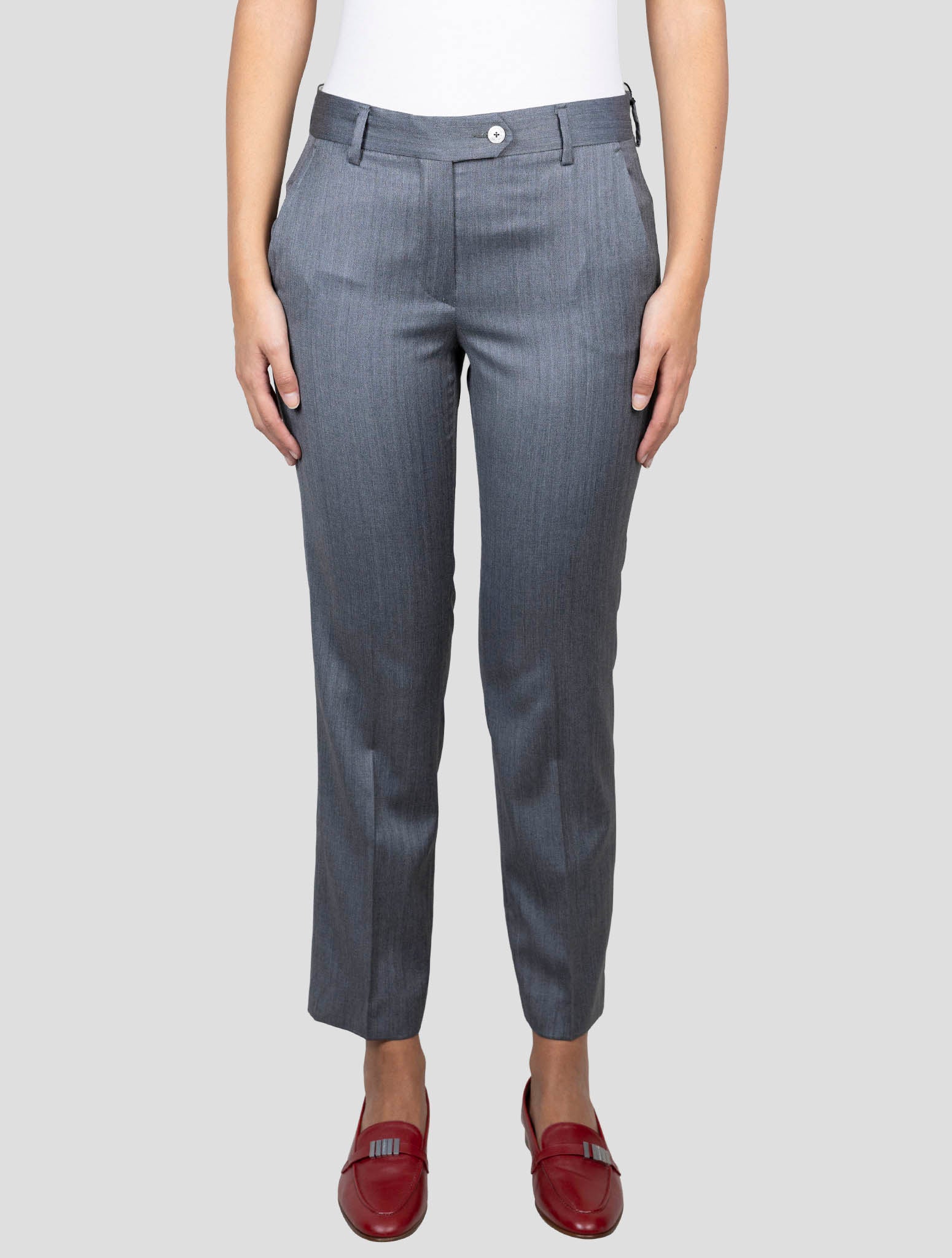 Kiton Gray Virgin Wool Silk Pants