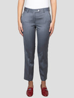 Kiton Gray Virgin Wool Silk Pants