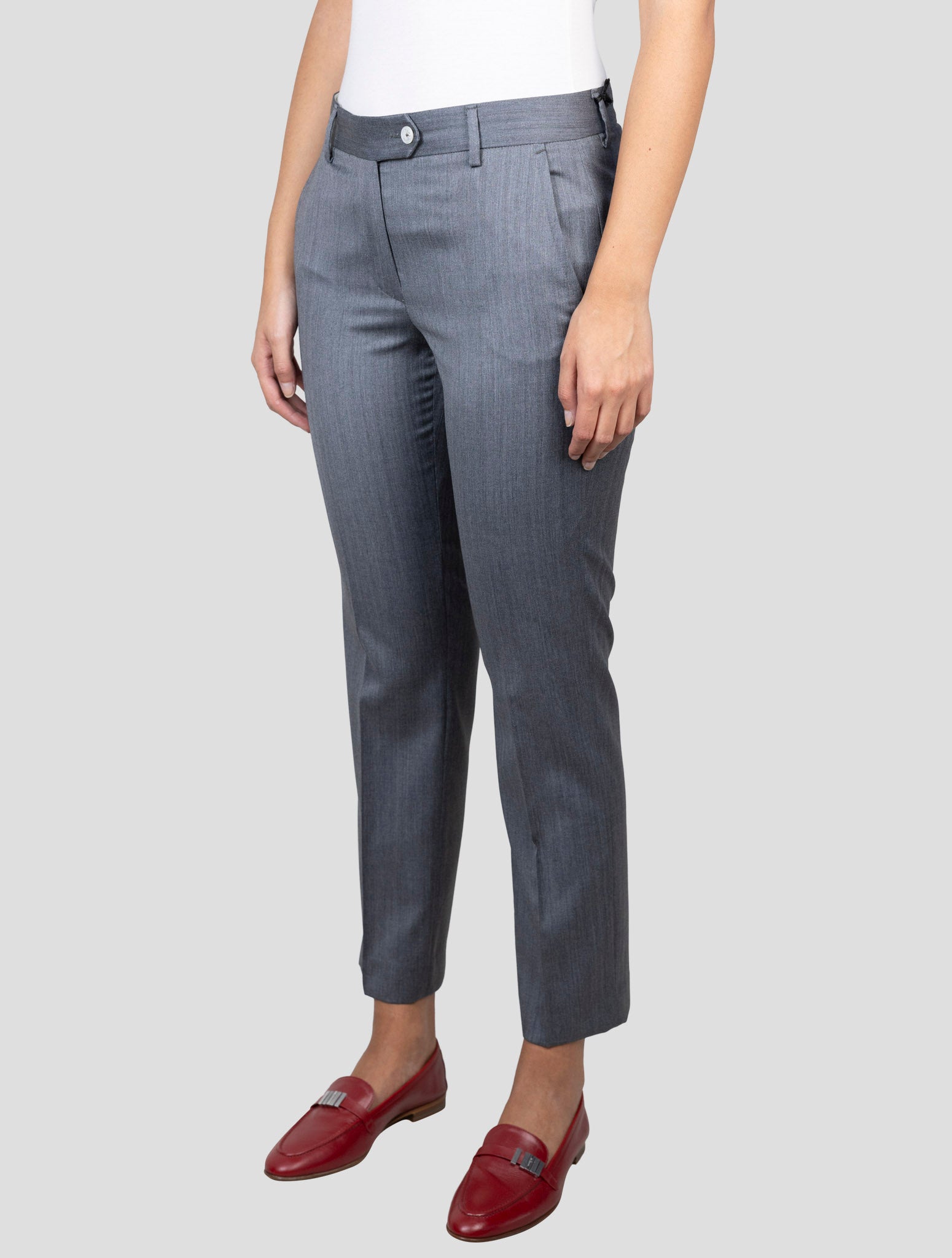 Kiton Gray Virgin Wool Silk Pants