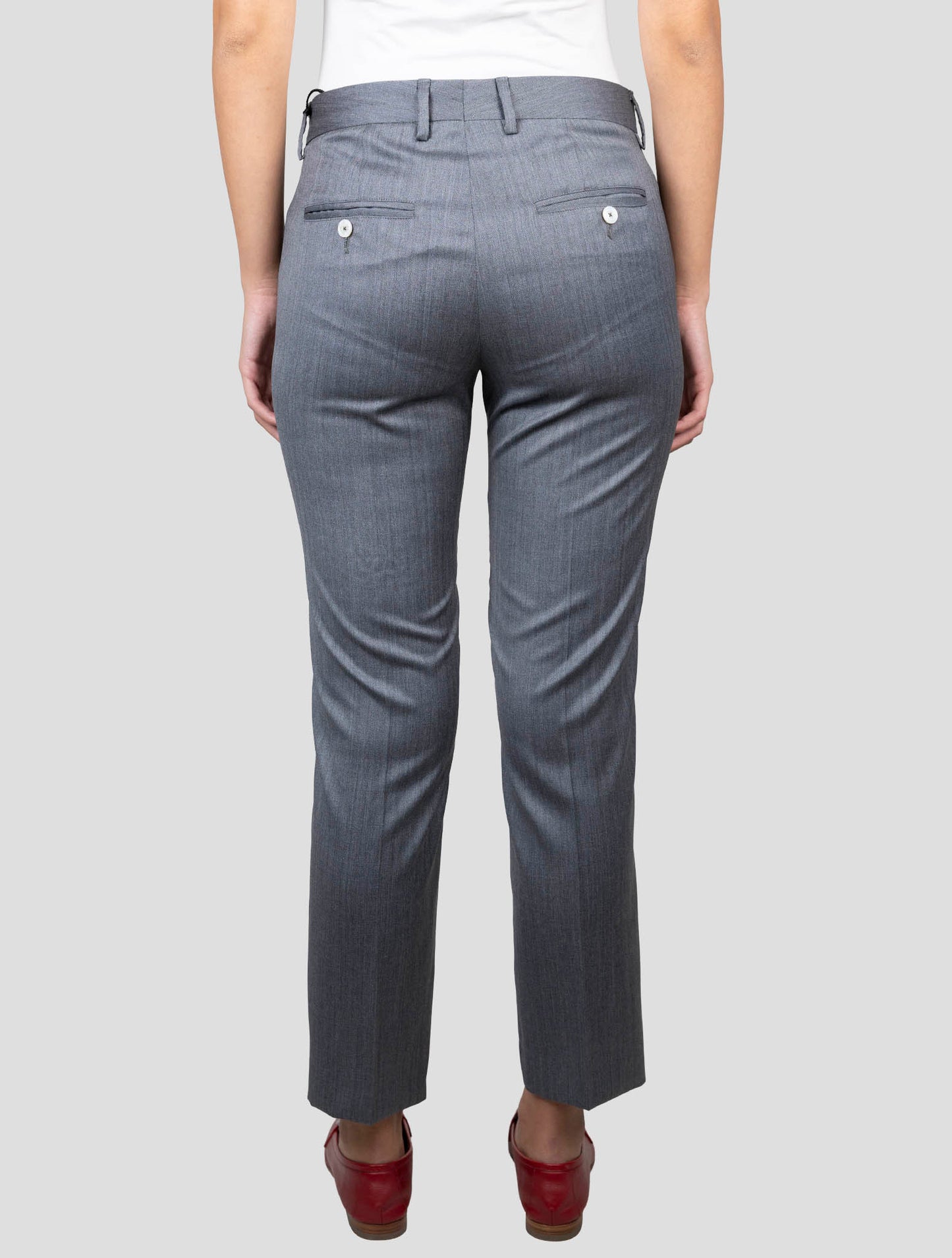 Kiton Gray Virgin Wool Silk Pants