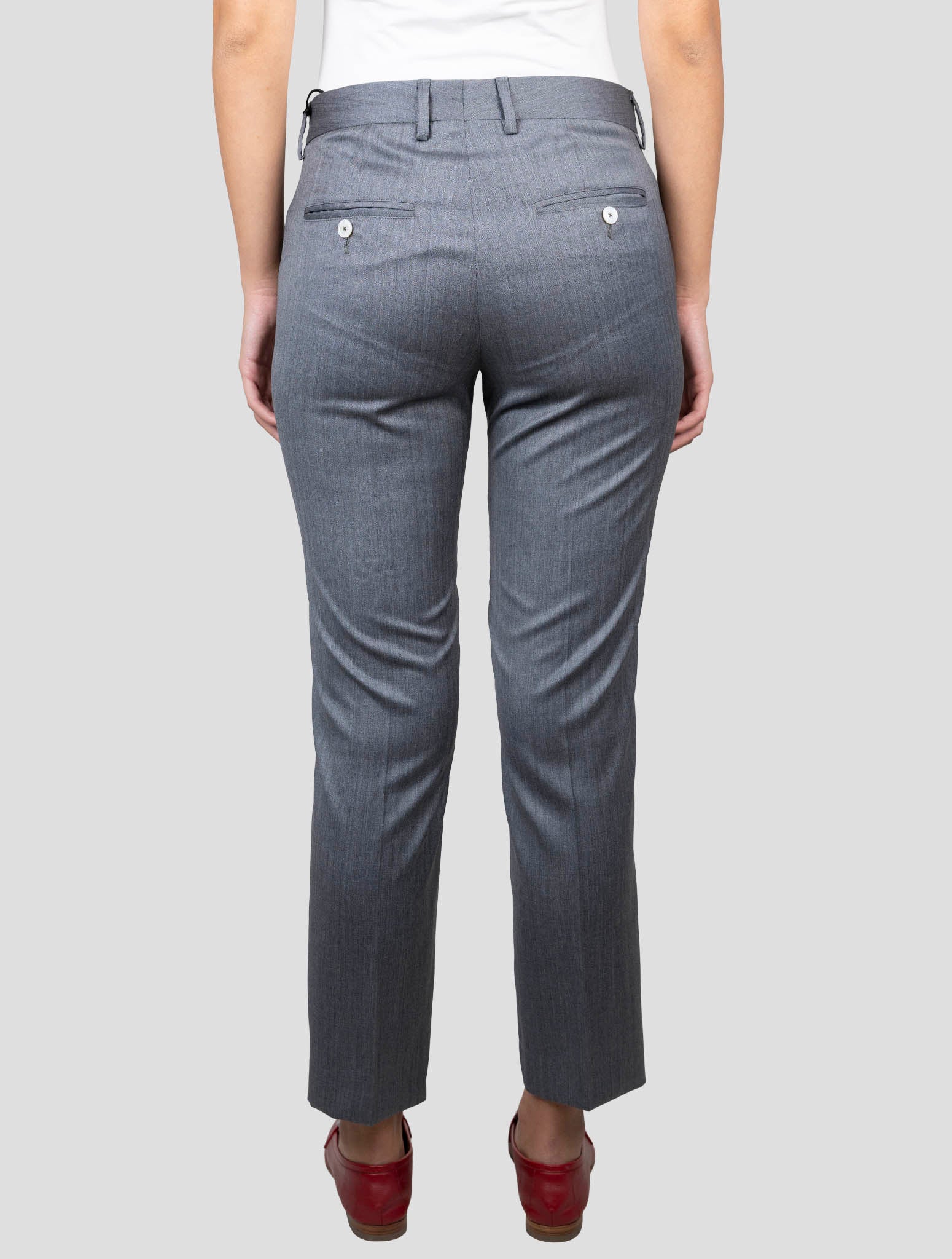 Kiton Gray Virgin Wool Silk Pants