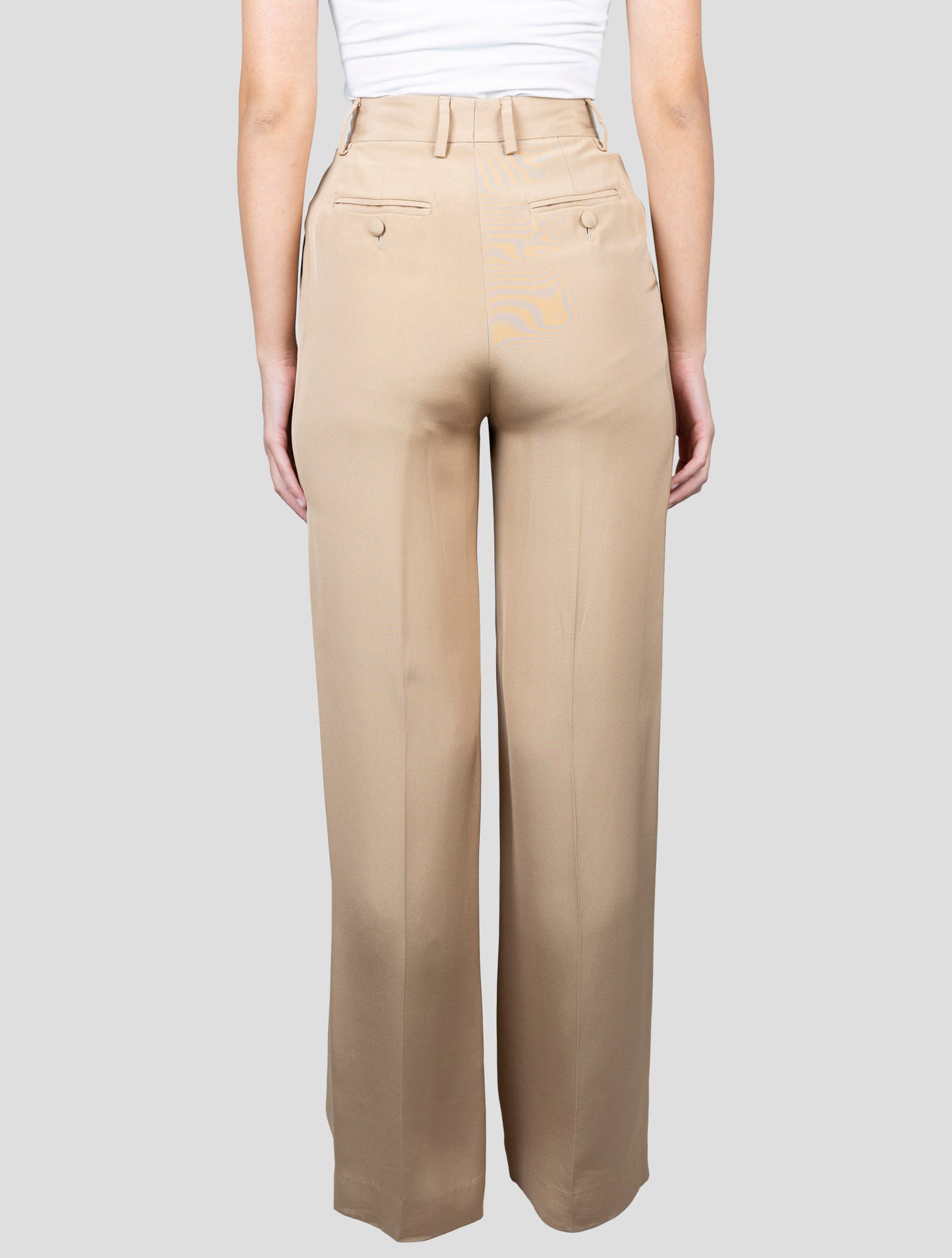 Kiton Beige Silk Dress Pants