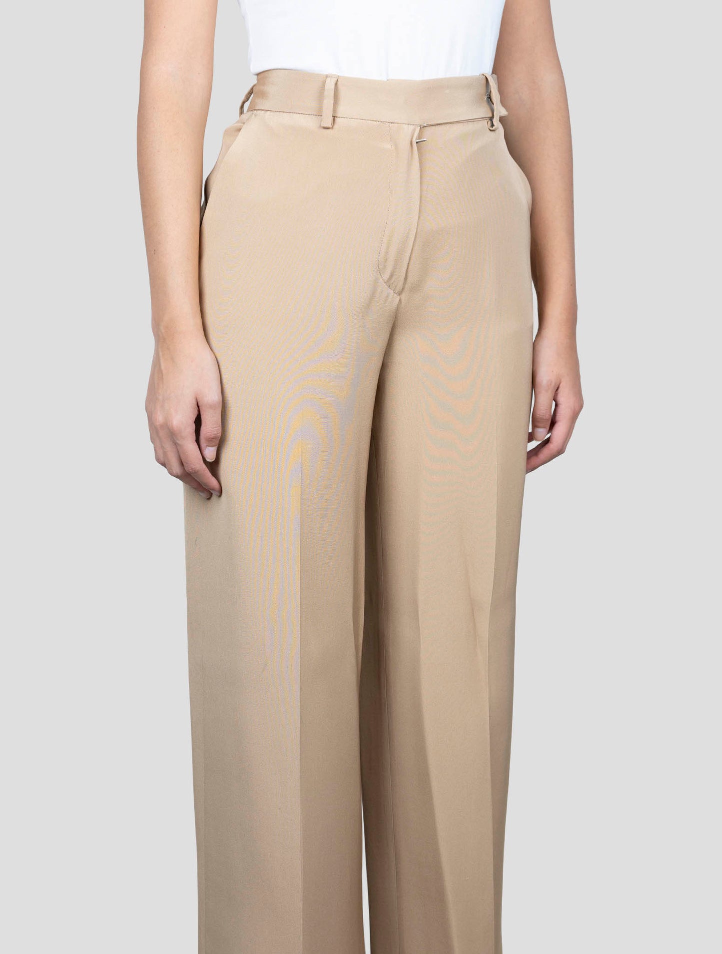Kiton Beige Silk Dress Pants