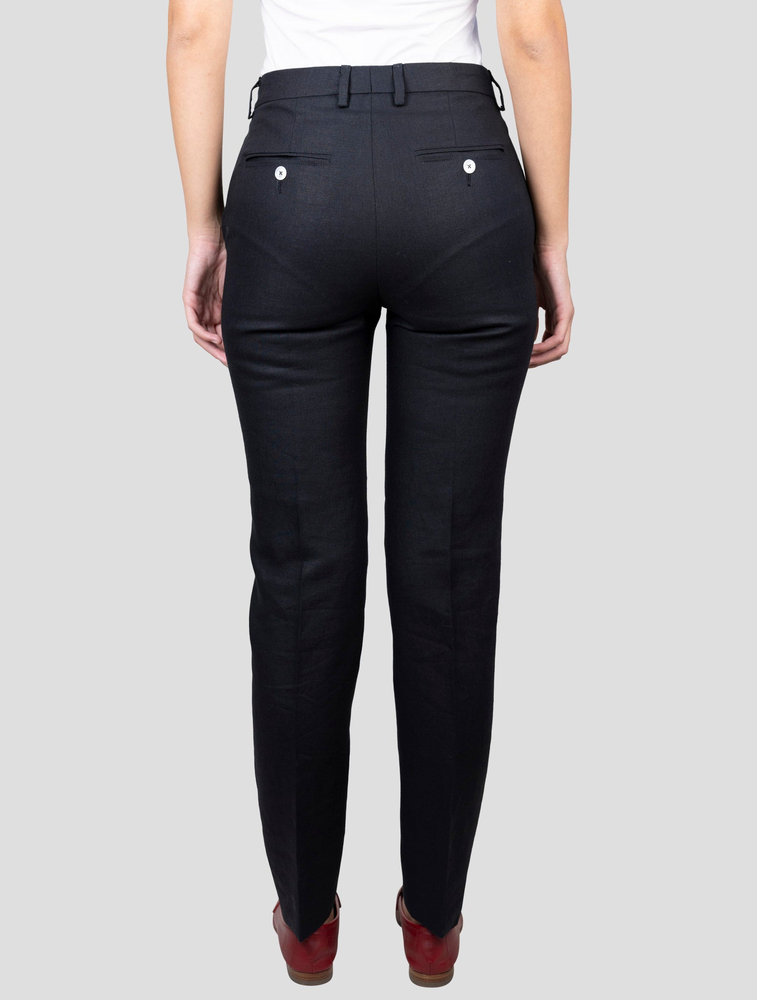Kiton Black Linen Pants