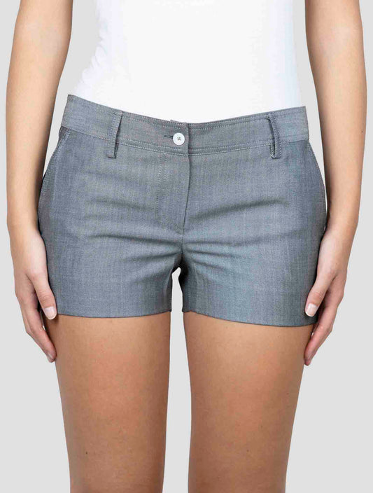 Kiton Gray Wool Silk Short Pants