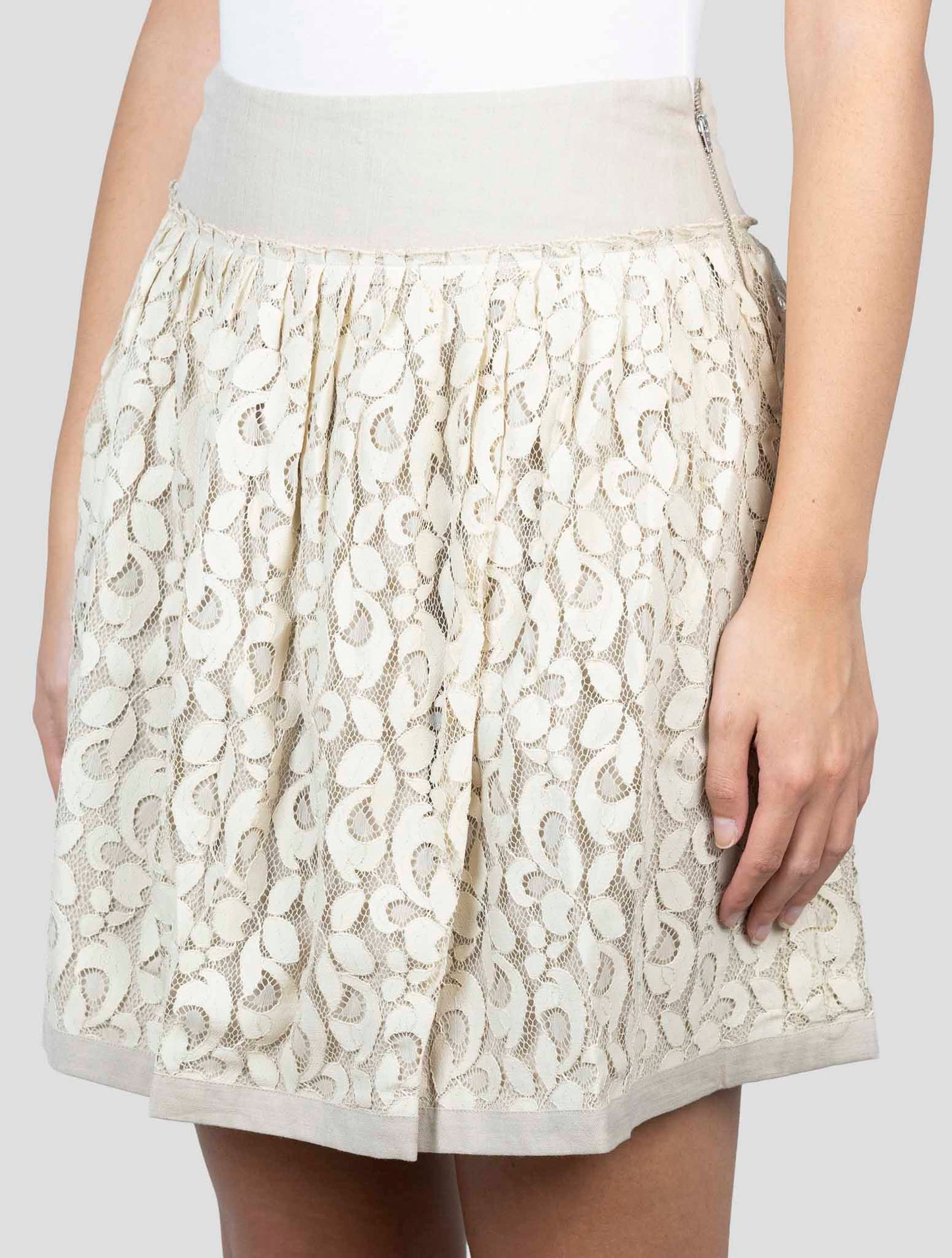 Kiton Beige Linen Viscose Ea Skirt